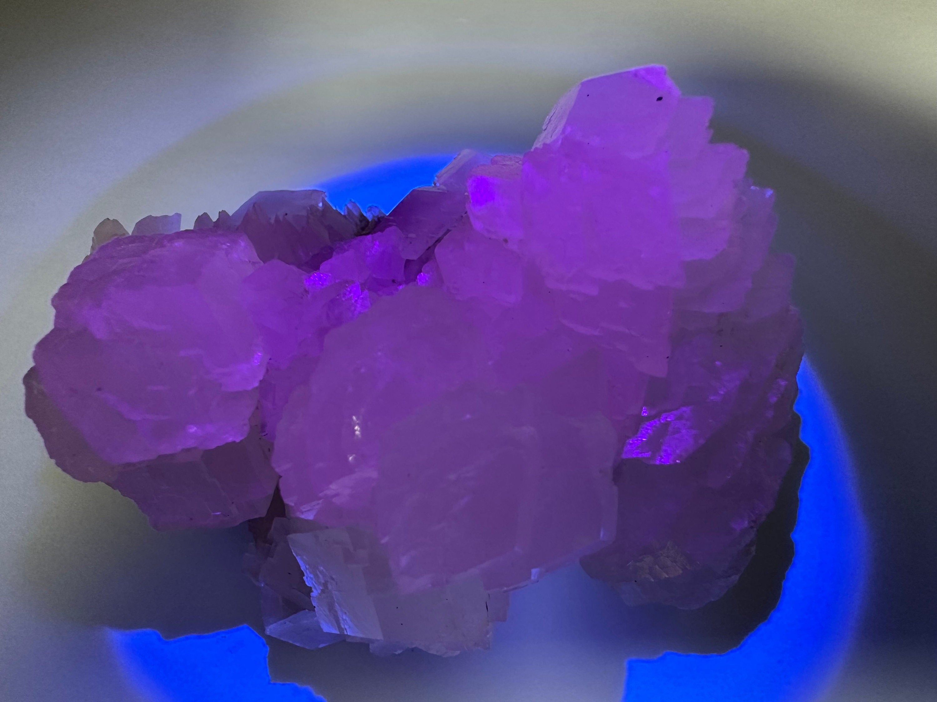 Fluorescent Mangano Calcite with Quartz, Rhodopes Bulgaria