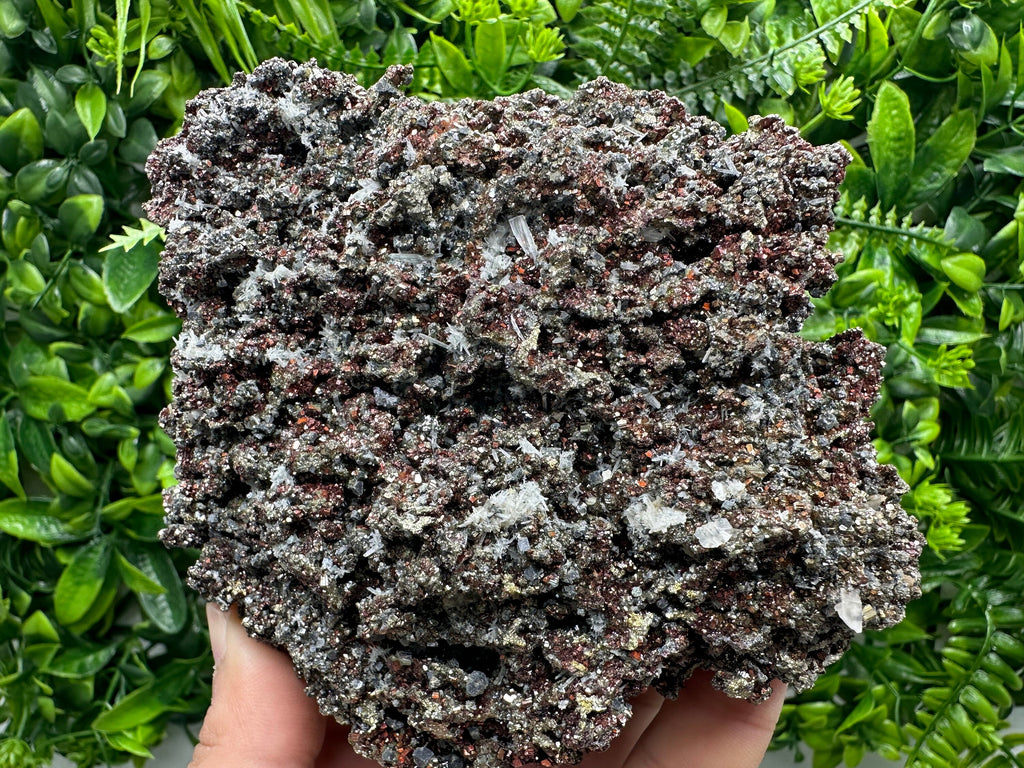 Red Pyrite with Galena and Quartz, Borieva Mine Mineral Specimen