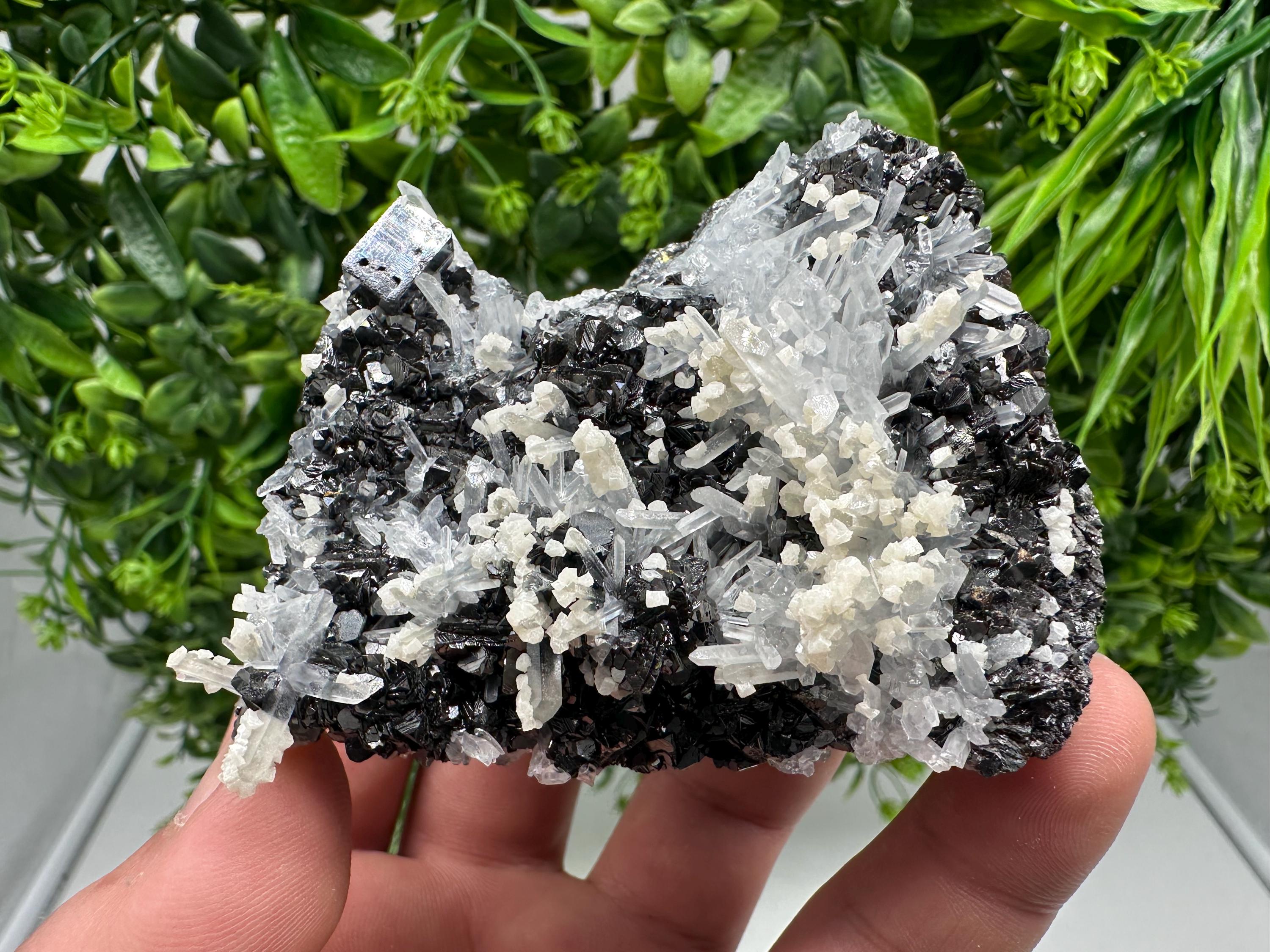 Quartz Calcite Sphalerite Mineral Specimen: Madan Bulgaria Home Decor Stone