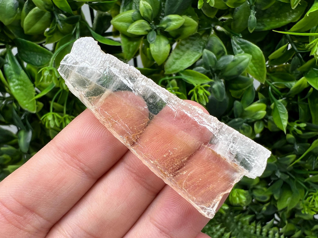 Golden Phantom Selenite Slab: Utah Raw Crystal Wand (2.2/6cm