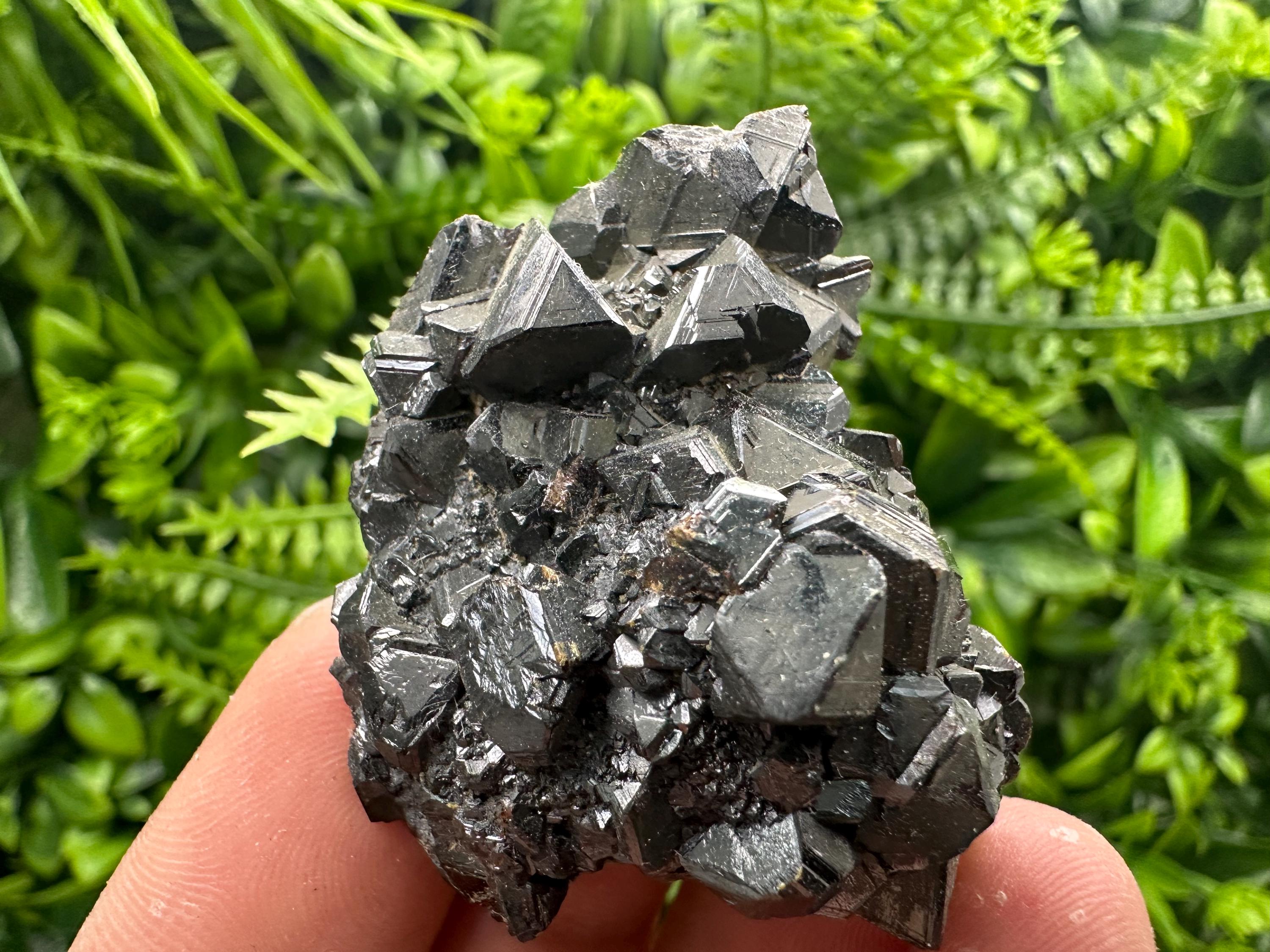 Rare Black Sphalerite Cluster, Shiny Home Decor Stone