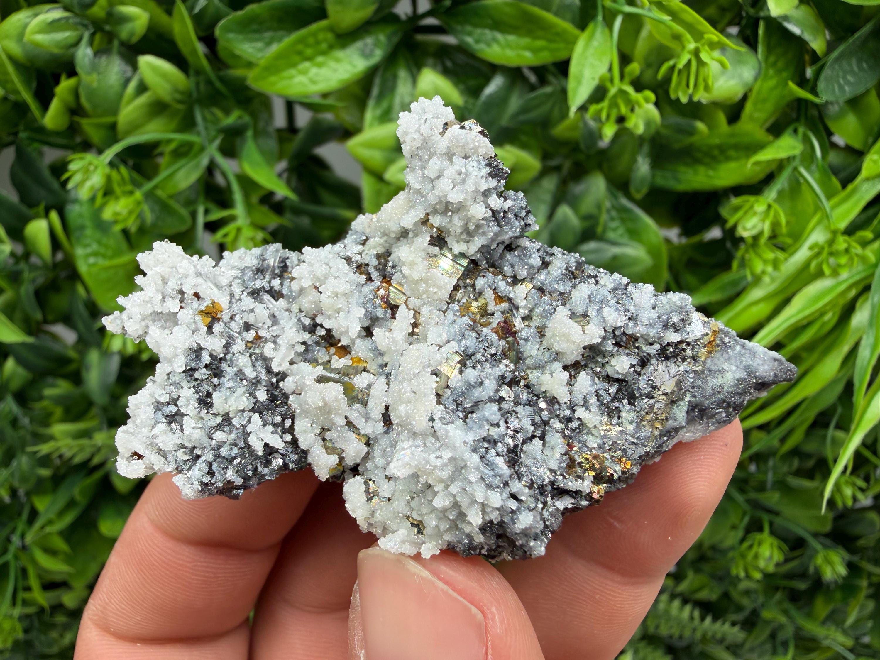 Pyrite Sphalerite Quartz Calcite Mineral Specimen, Krushev dol Mine