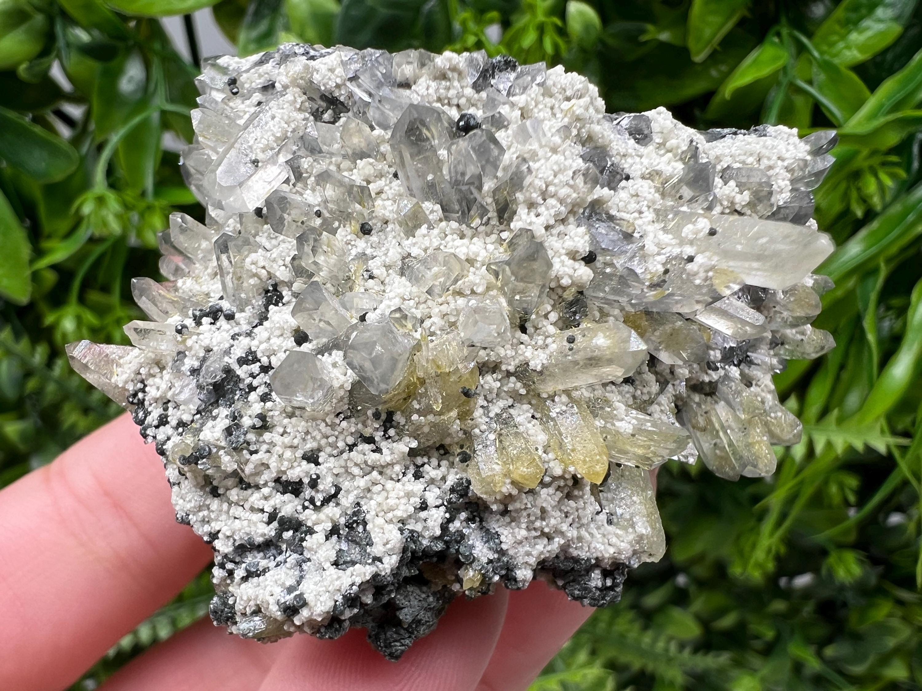 Chlorite Epidote Quartz Mineral Specimen, Bulgaria Stone Decor