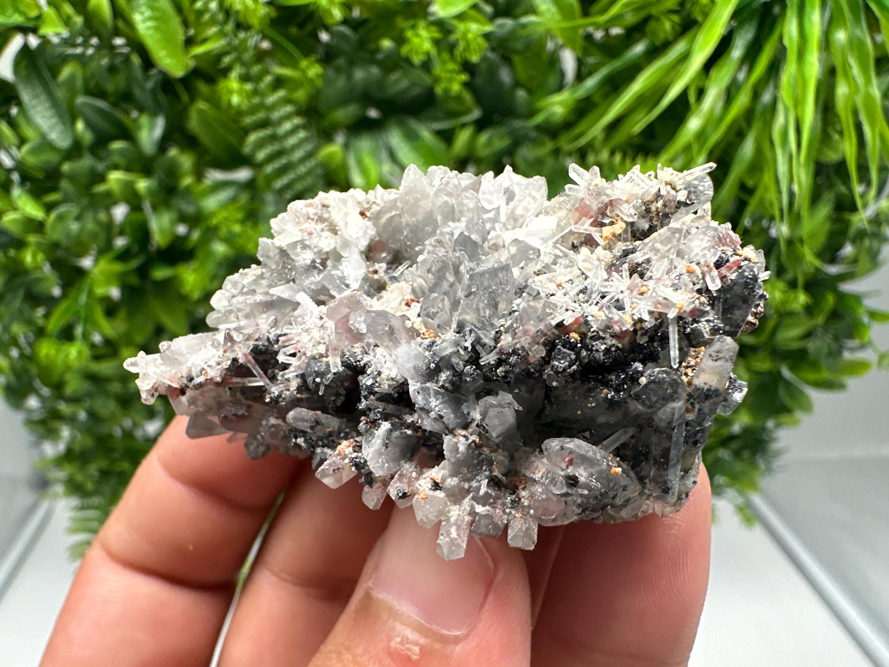 Quartz with Hematite & Iron Oxide: Collectible Mineral Specimen, Home Decor Stone