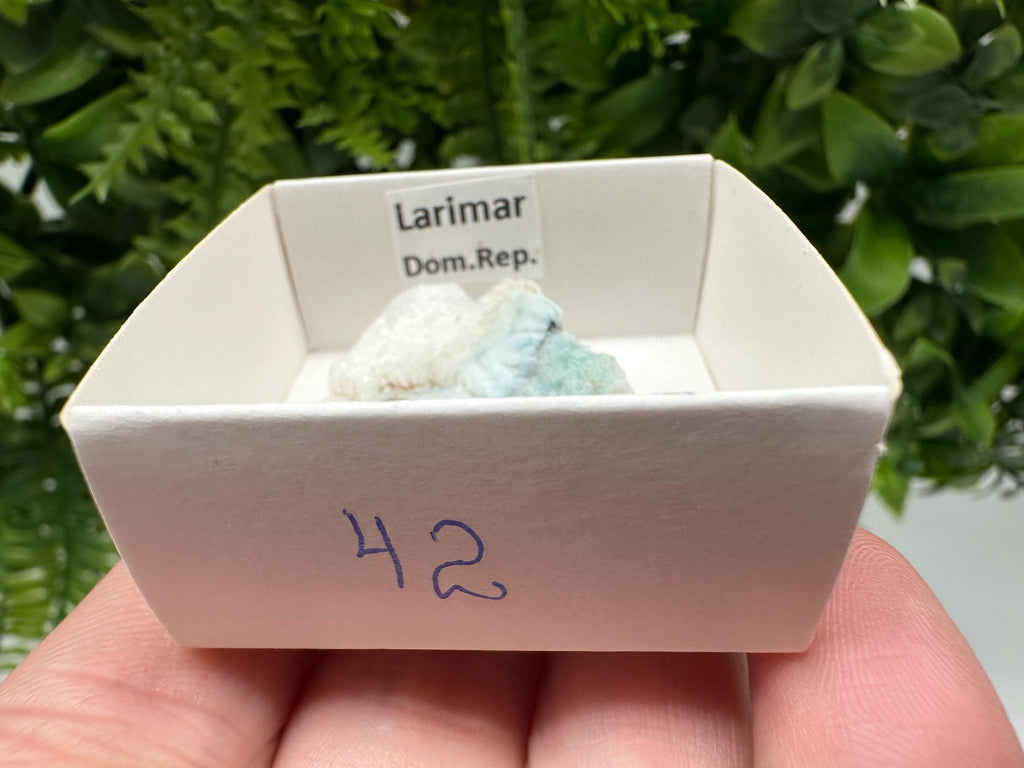 Rare Raw Larimar Specimen: Dominican Republic Crystal BOX 4/4 cm