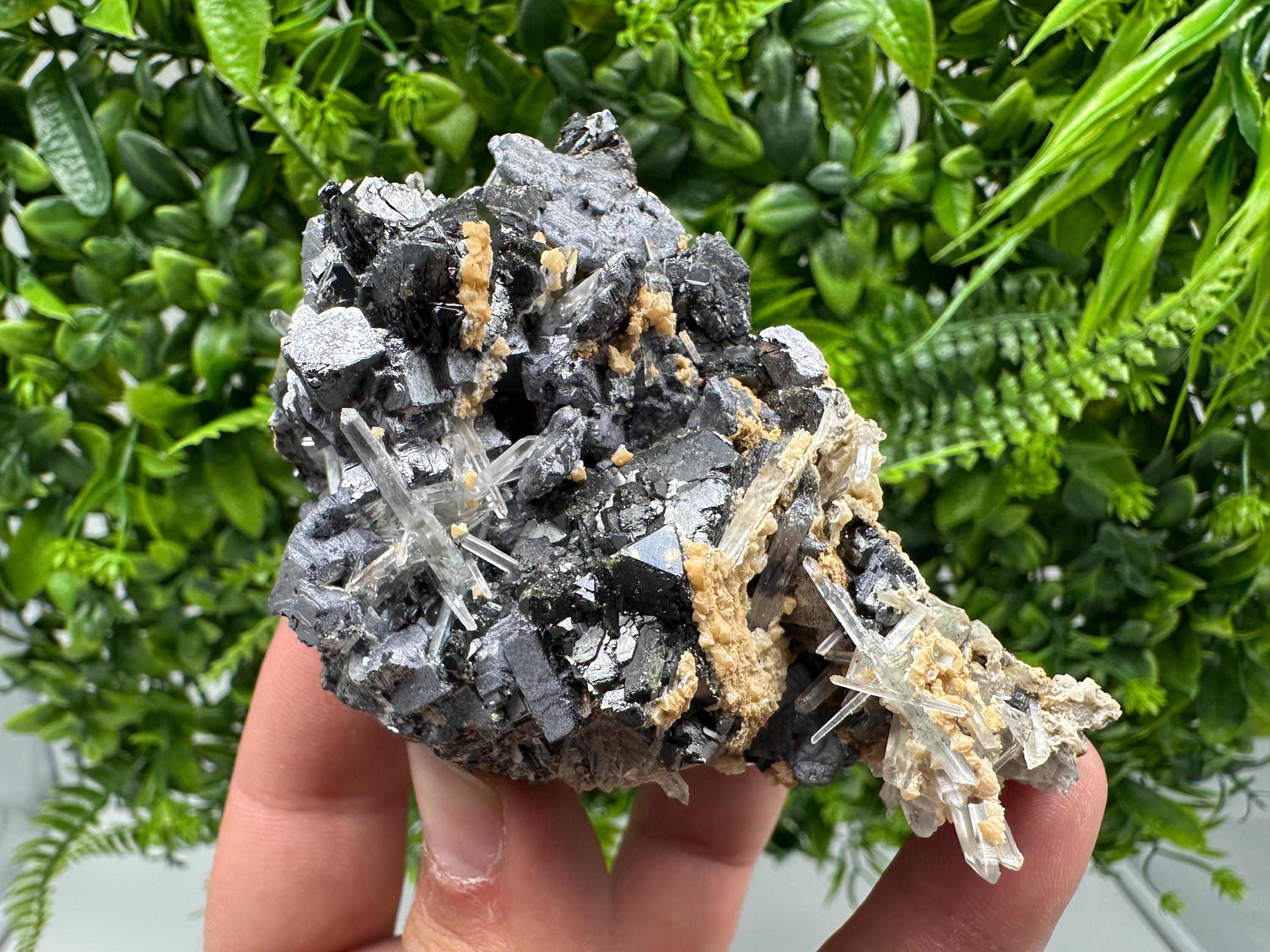 Amazing Galena spinel law on Quartz whit Siderite,from Krushev dol mine,Bulgaria,natural,collection mineral specimen,home decor crystal,souv