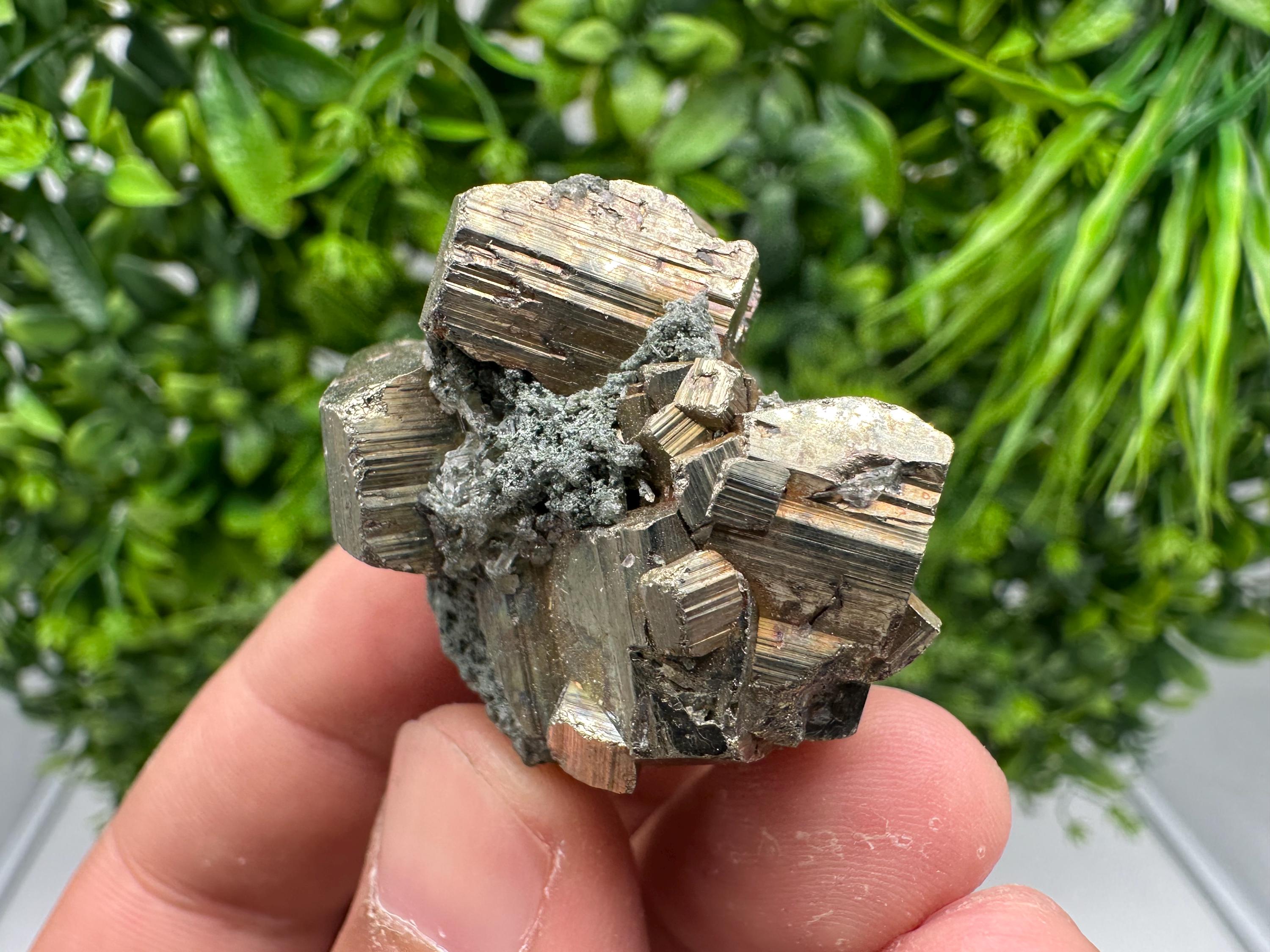 Rainbow Pyrite Cluster: Bulgarian Mineral Specimen, Home Decor
