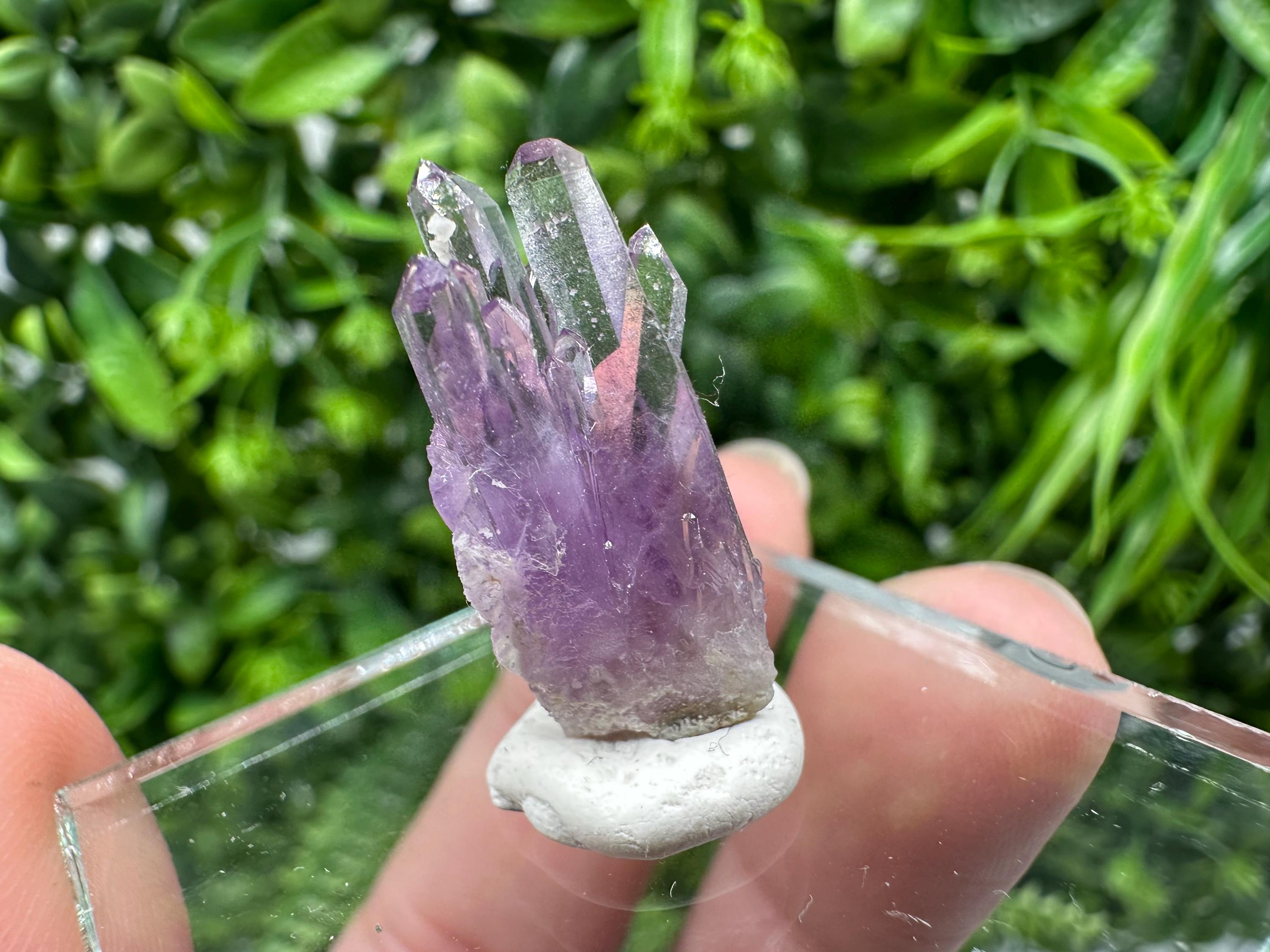 Phantom Amethyst Crystal with Cerussite, Bulgarian Mineral Specimen