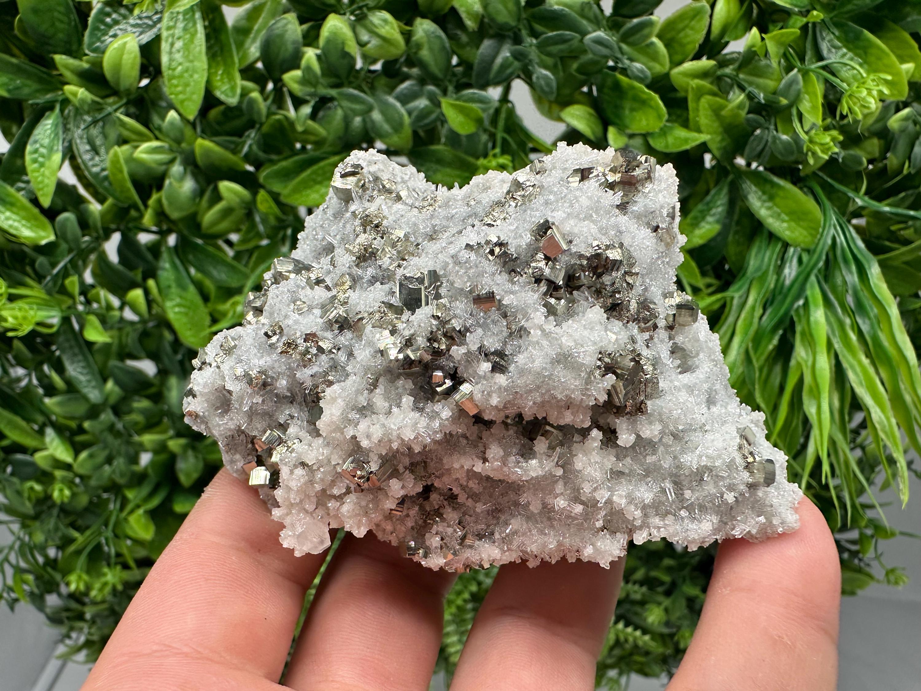 Stunning Pyrite on Quartz,Calcite from Borieva mine,Madan,Bulgaria,natural,collectible mineral specimen,home decor stone,collection crystal
