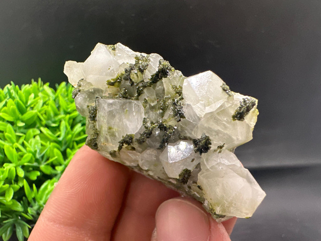Rare Green Epidote Quartz Crystal Cluster - Eastern Anatolia, Turkey