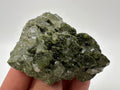 Rare Green Epidote with Quartz Crystals: Sparkly Rainbow Mineral Decor