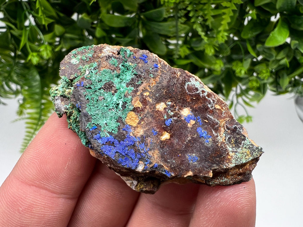 Azurite Malachite Mineral Specimen, Moroccan Crystal Collection