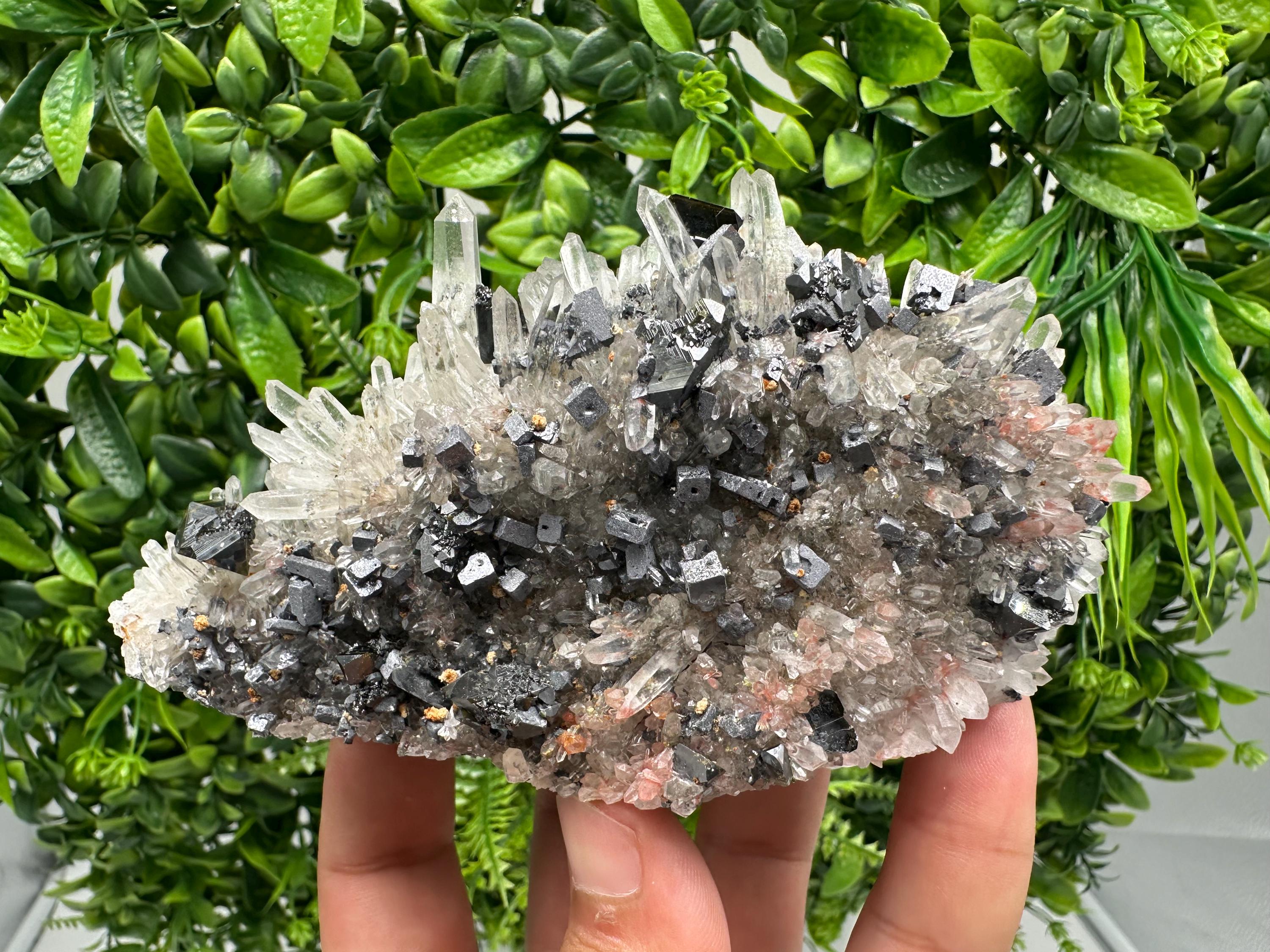 Stunning Quartz whit Galena,Hematite,Iron oxide from 9th September mine,natural,collectible mineral specimen,home decor stone,gift,crystal