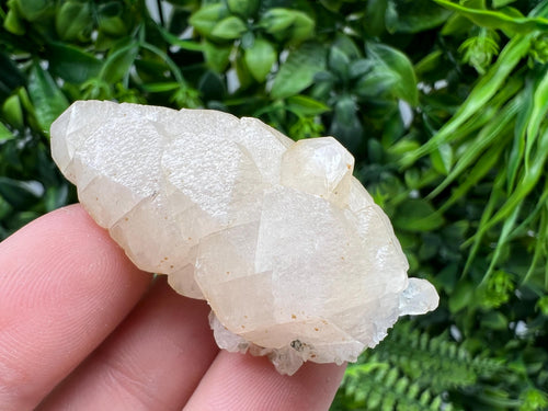 Calcite on Green Quartz: Djurkovo Mine, Bulgaria Healing Crystal