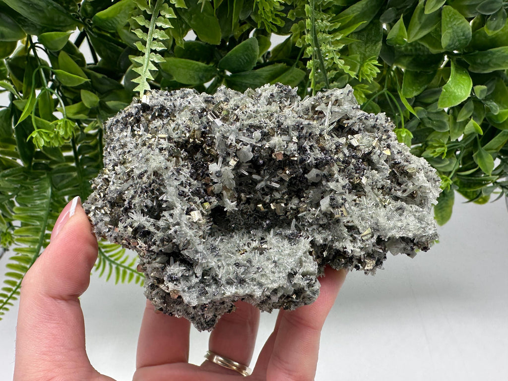 Stunning Pyrite on Quartz,Calcite from Borieva mine,Madan,Bulgaria,natural,collectible mineral specimen,home decor stone,collection crystal