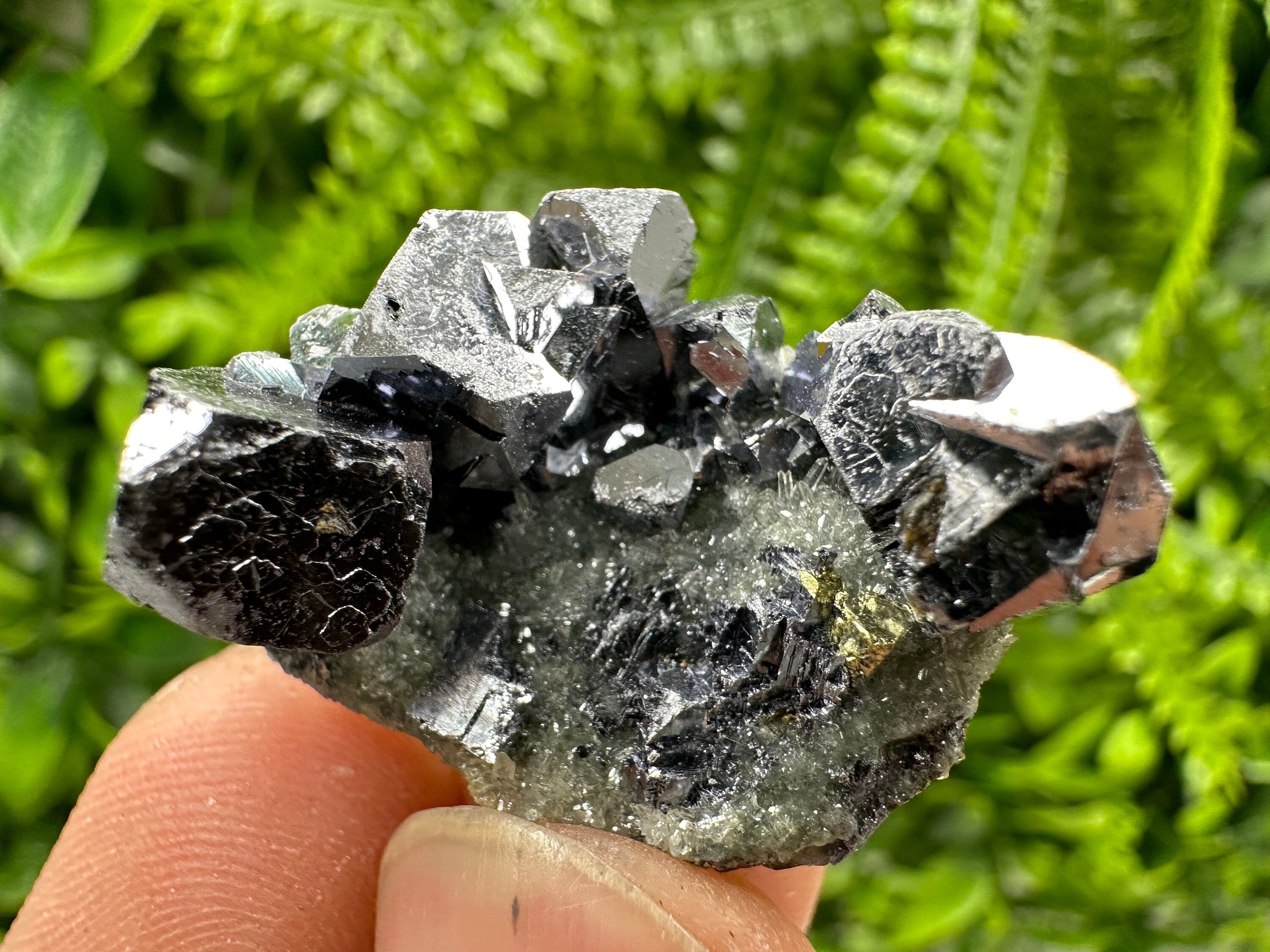 Galena Chalcopyrite on Quartz: Crystal Mineral Specimen, Borieva Mine