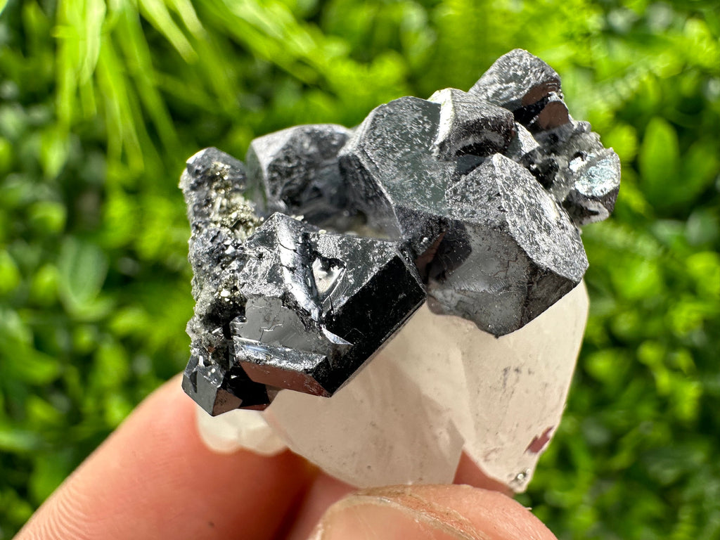 Shiny Galena on Calcite, Borieva Mine Mineral Specimen