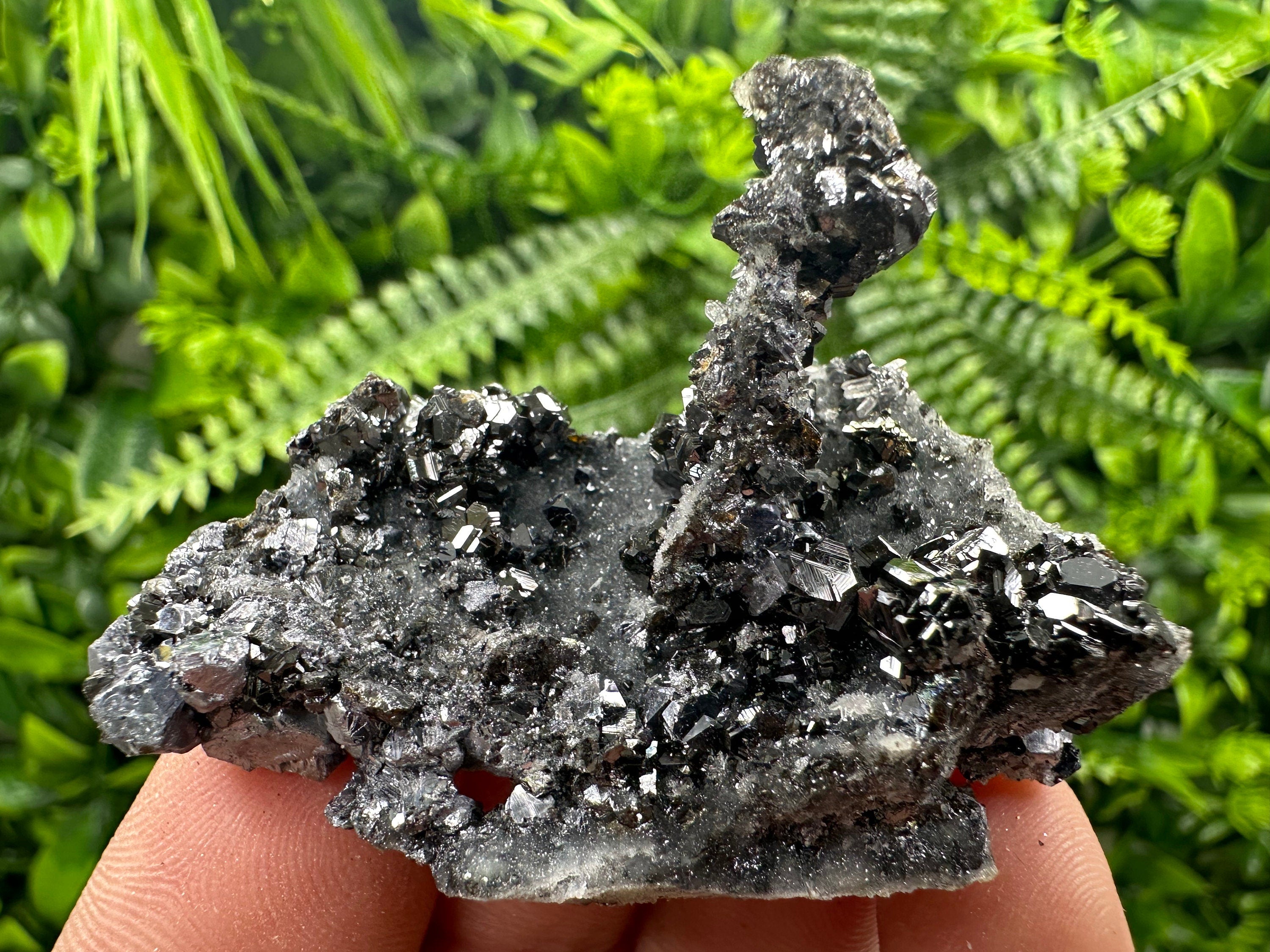 Galena Pyrite Sphalerite on Quartz Crystal, Bulgaria Mineral Specimen