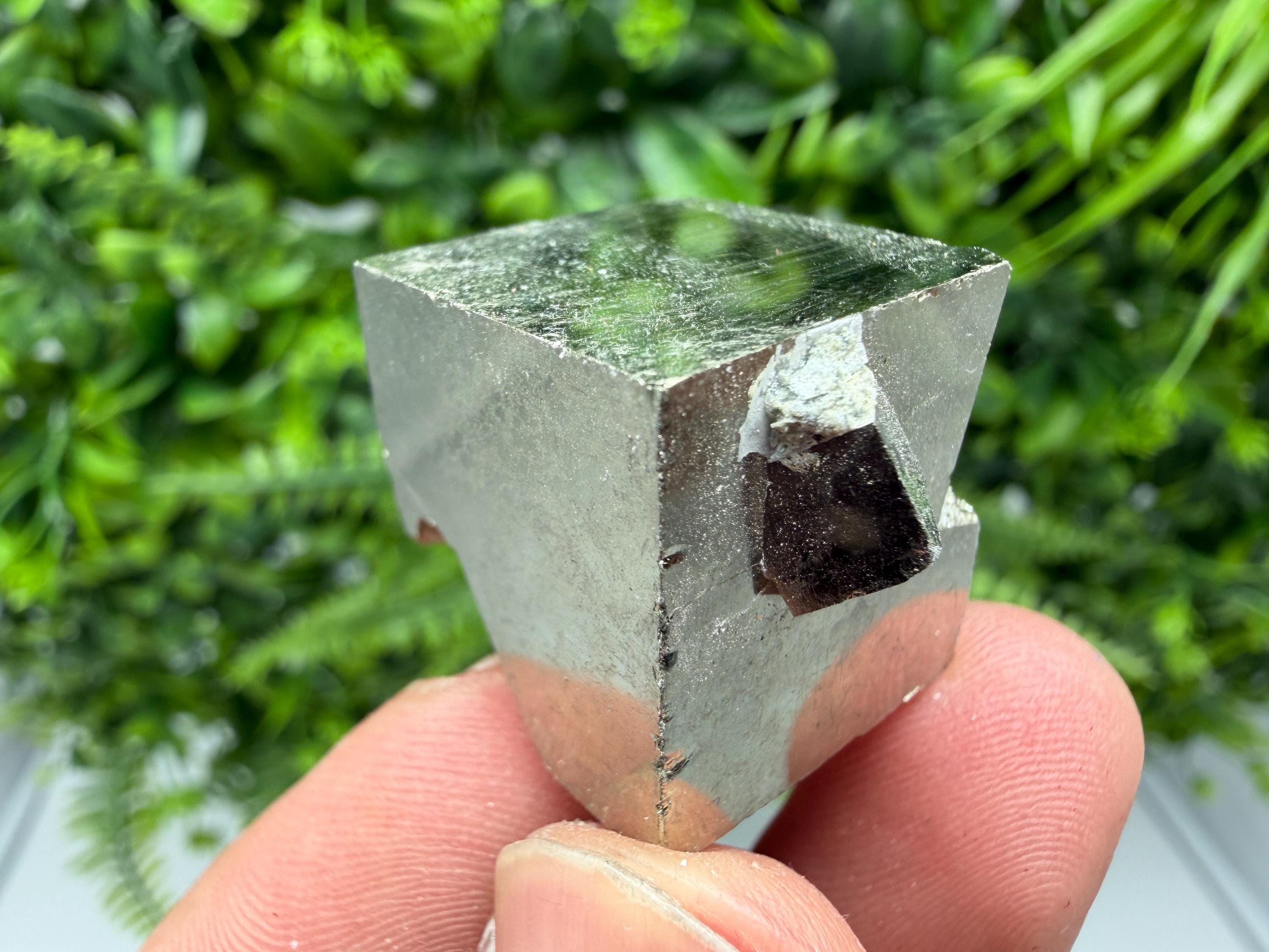 Interjoined Pyrite Cube, Shiny Mineral Specimen, La Rioja Spain