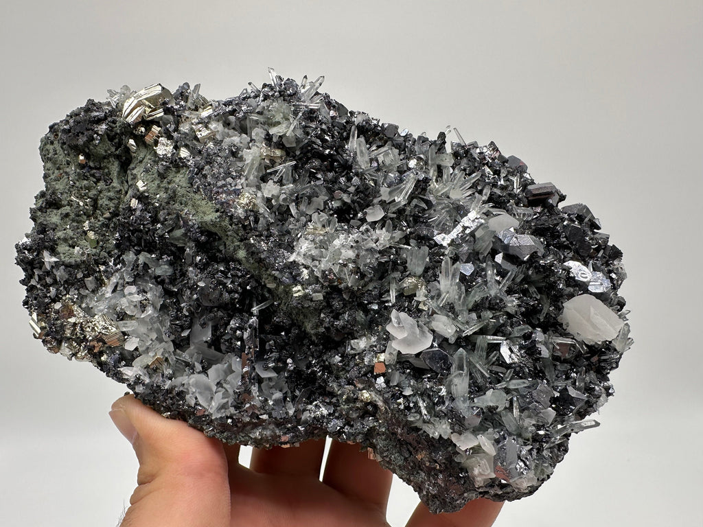 Galena Spinel Law, Sphalerite, Quartz, and Calcite Mineral Specimen