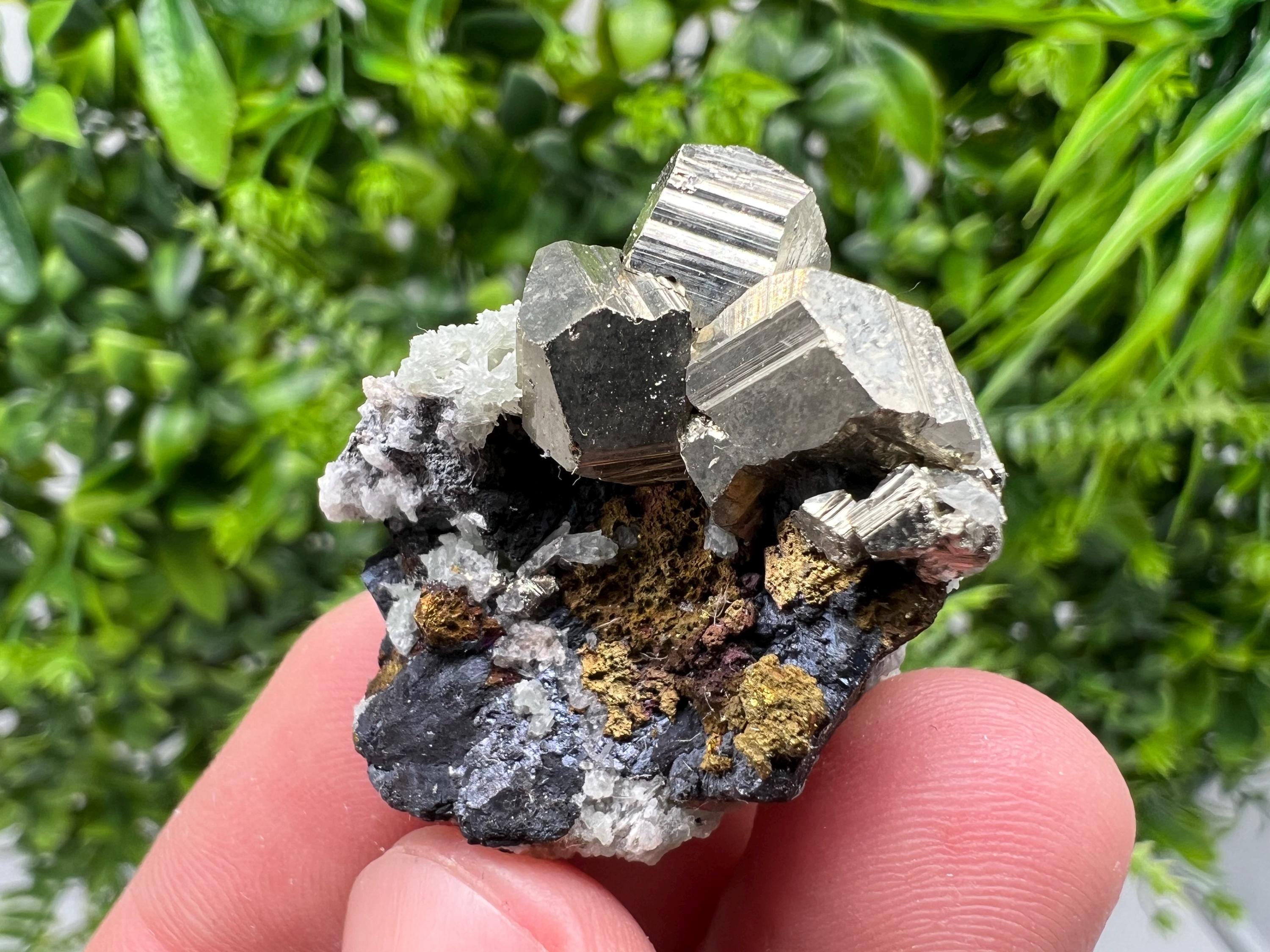 Golden Pyrite,Sphalerite from 9th September mine,Madan,Bulgaria,natural,collectible mineral specimen,home decor crystal,Pyrite cluster,