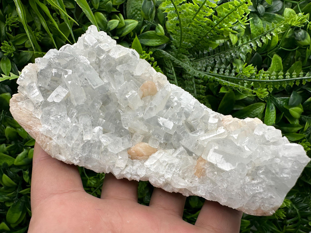 Apophyllite Stilbite on Chalcedony, Natural Mineral Specimen, India