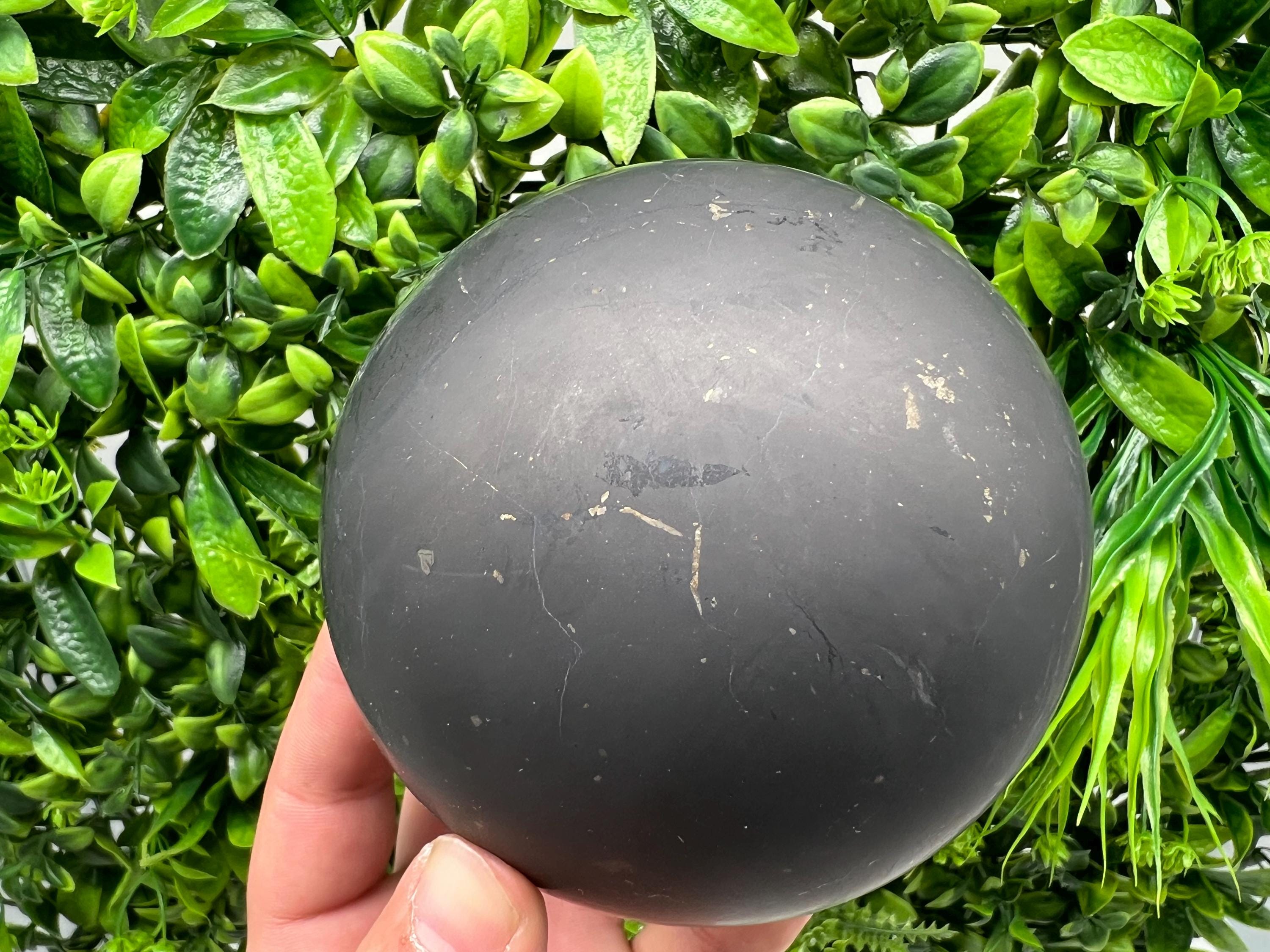 10cm Shungite Sphere: Unpolished EMF Protection Crystal