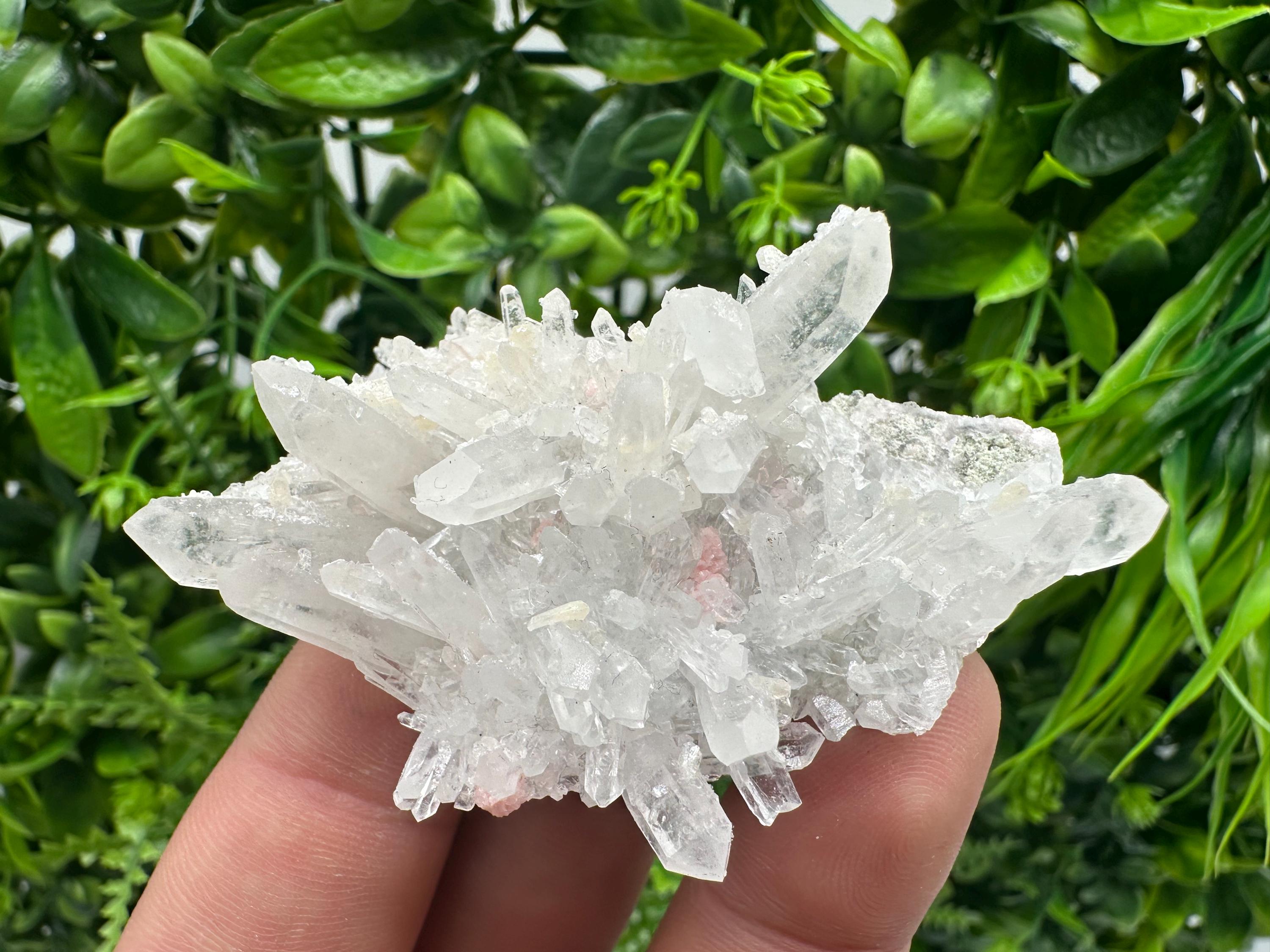 Rhodochrosite on Quartz Specimen, Starnica Mine, Bulgaria