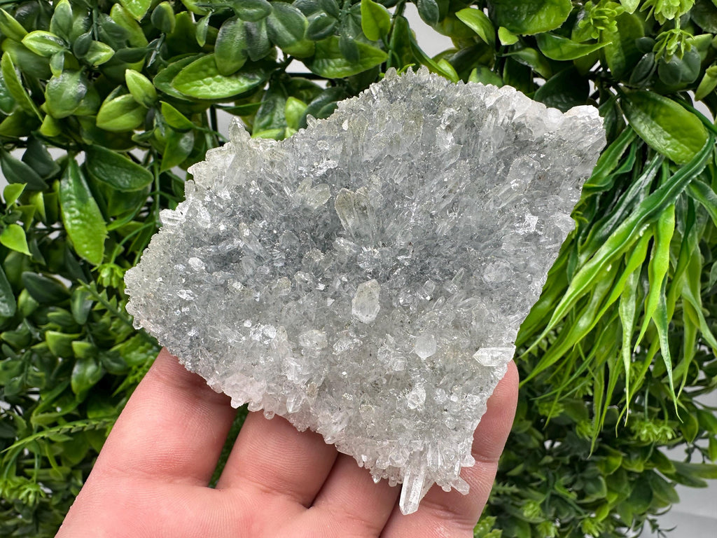 Chlorite Quartz Cluster: Bulgarian Mineral Specimen, Home Decor Stone