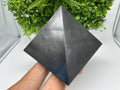 Large 25cm Polished Shungite Pyramid: EMF Protection & Healing