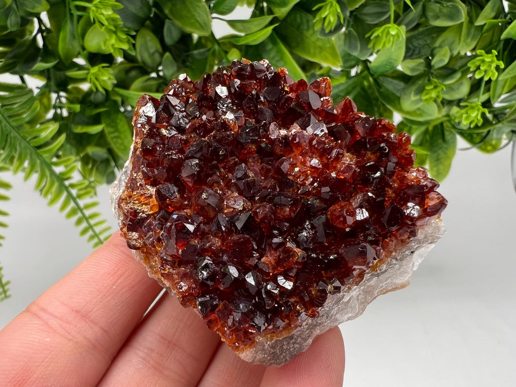 Citrine Crystal with Hematite Inclusions: Natural Phantom Cluster