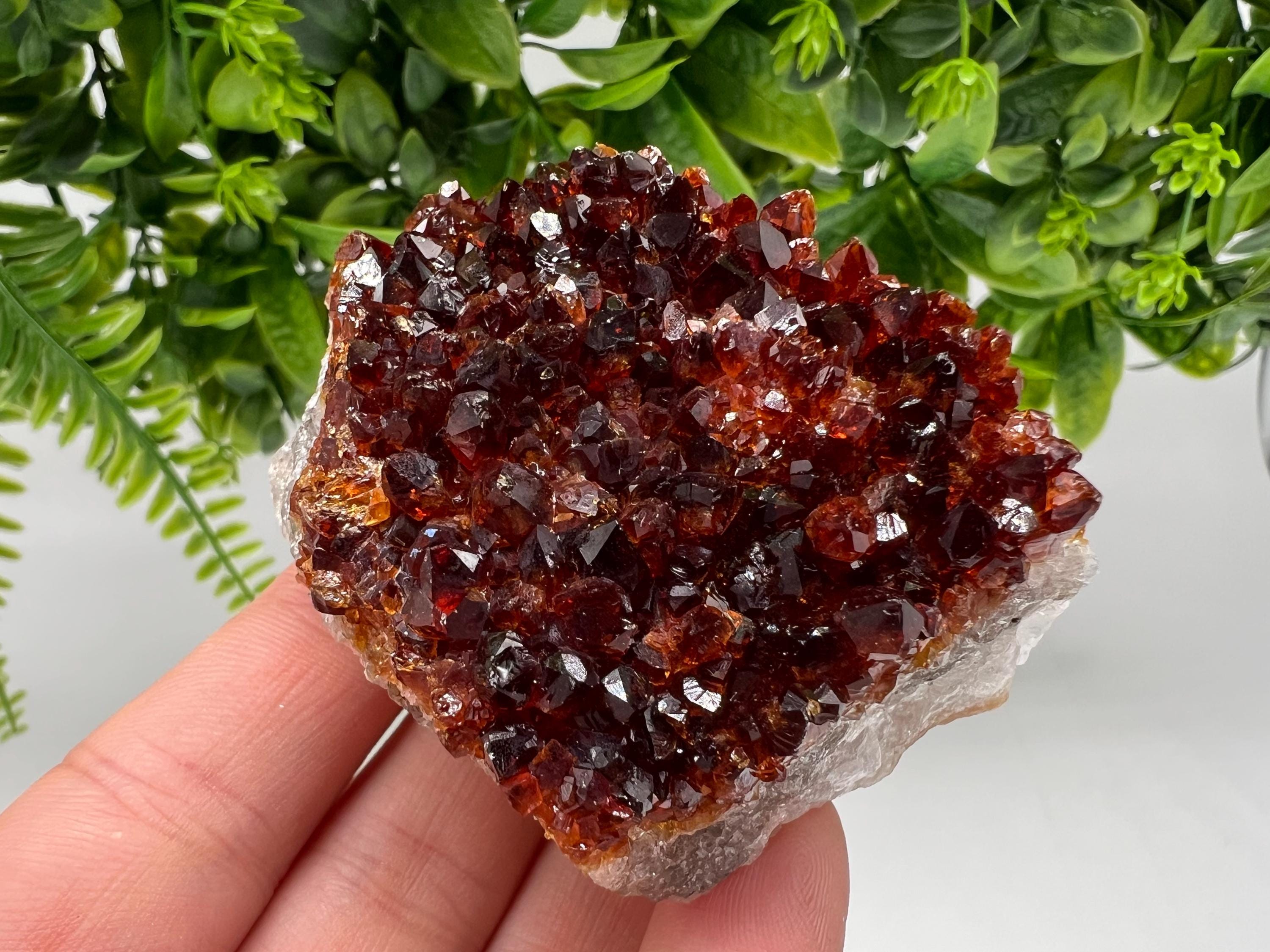 Citrine Crystal with Hematite Inclusions: Natural Phantom Cluster