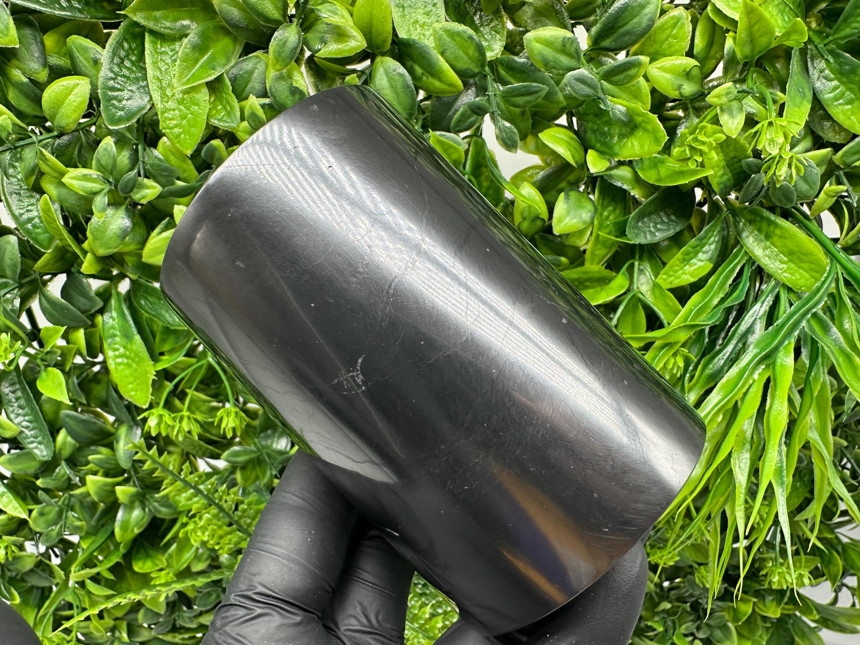 Shungite Cup (100mm): Polished Stone Water Cup, Chakra Healing