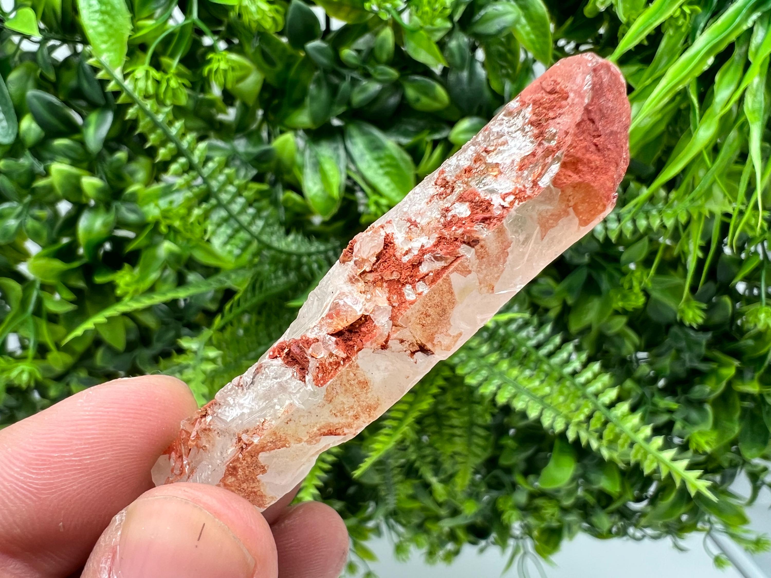 Moroccan Red Phantom Quartz, Hematite Quartz, Natural Crystal Specimen
