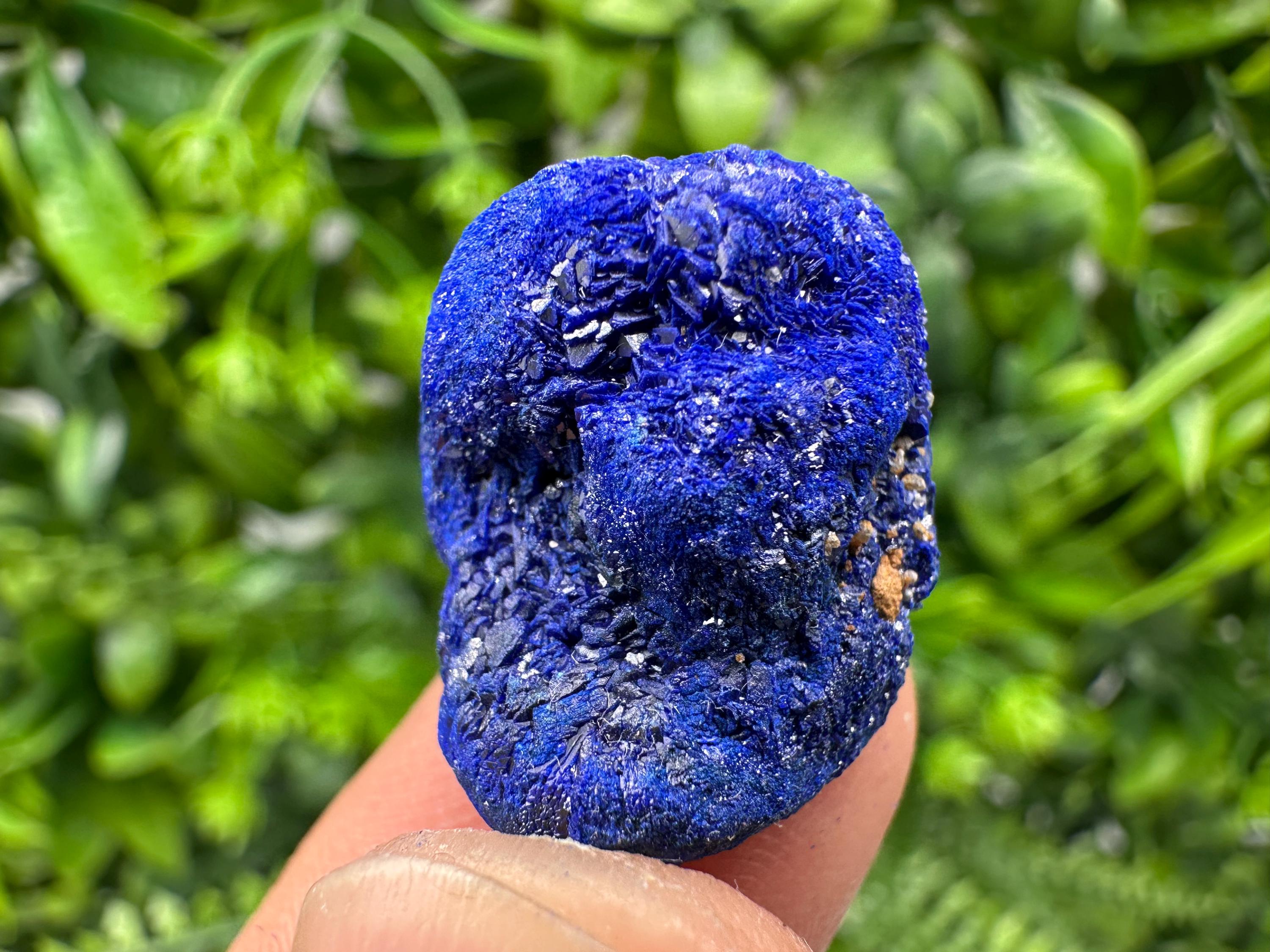 Crystallized Azurite-Kerrouchen,Morocco-Blue Azurite Specimen-High Quality Blue Azurite-Azurite Mineral Specimen, gemmy,lustrous of Azurite