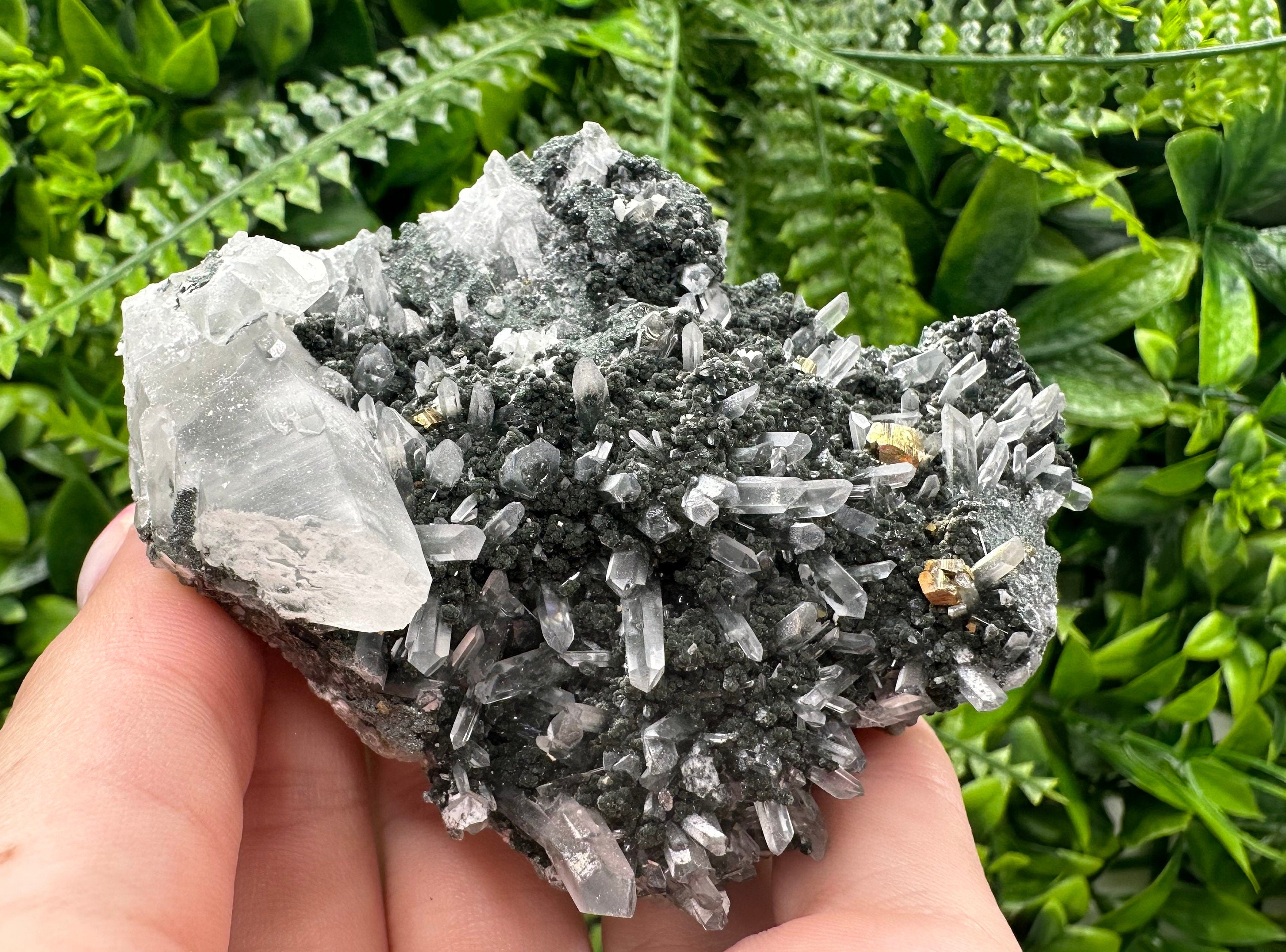 Quartz Calcite Chlorite Crystal: Borieva Mine, Bulgaria
