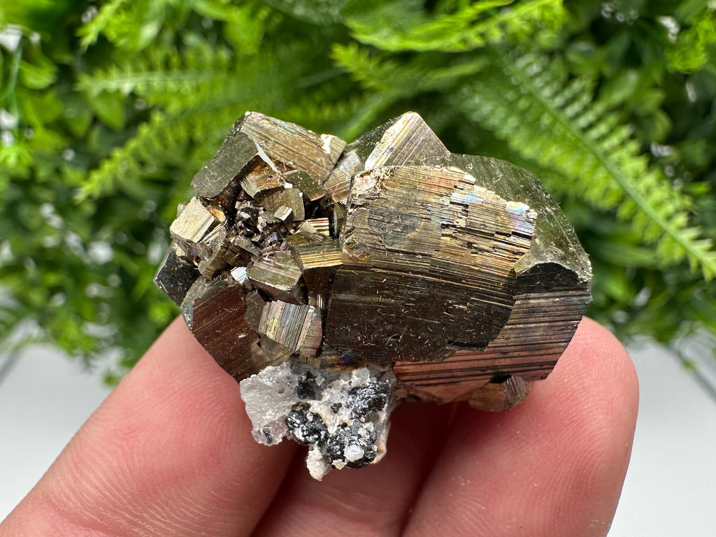 Wonderful Rainbow Pyrite whit Calcite,natural minerals souvenir Crystal,collection stone,rare minerals,home decor,Borieva Bulgaria