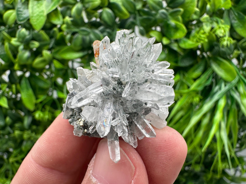 Lovely specimen Green Quartz inclusions Chlorite and Sphalerite/ Natural minerals/ Souvenir crystal gift minerals famous 9th September/Madan