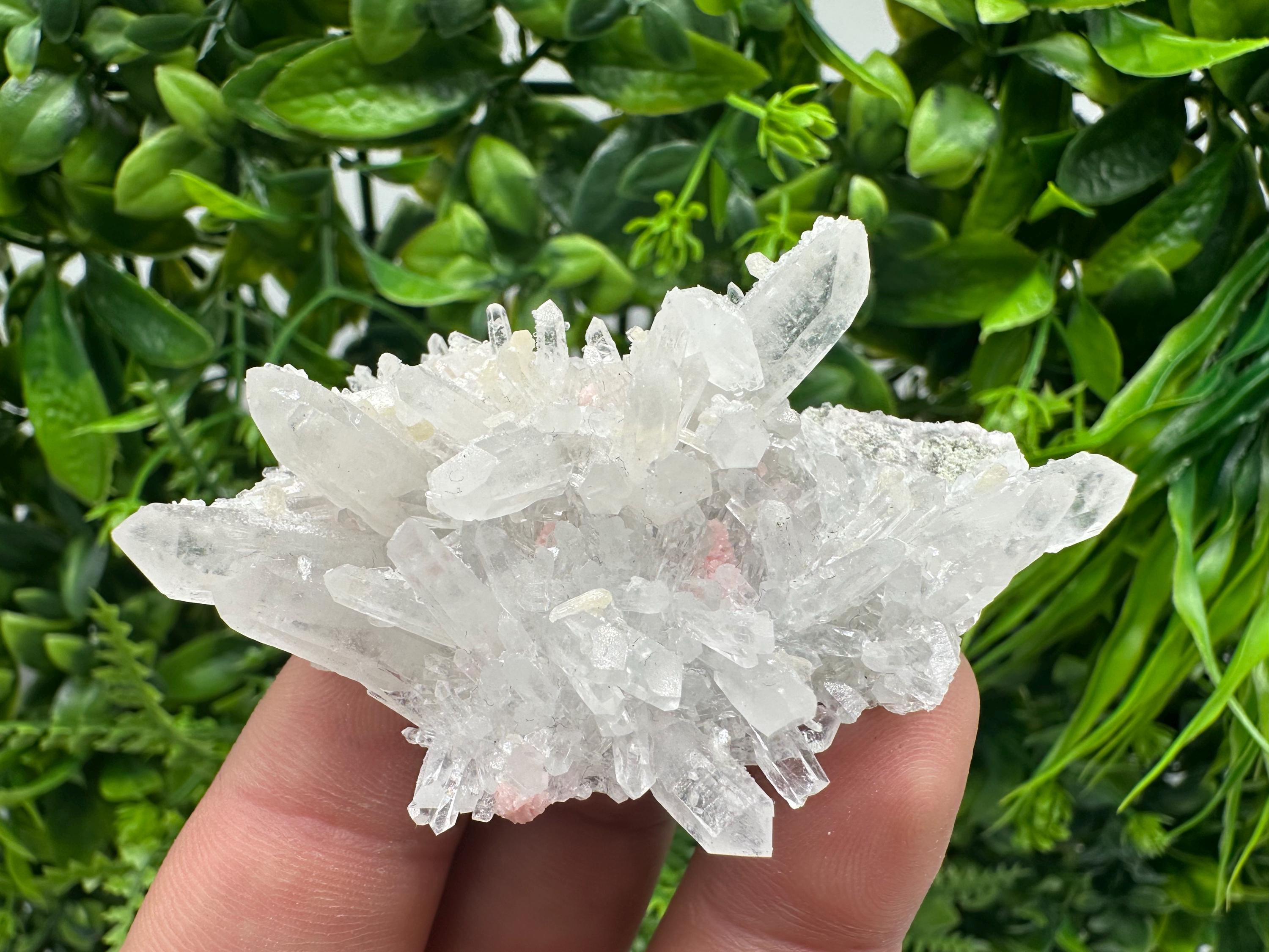 Rhodochrosite on Quartz Specimen, Starnica Mine, Bulgaria