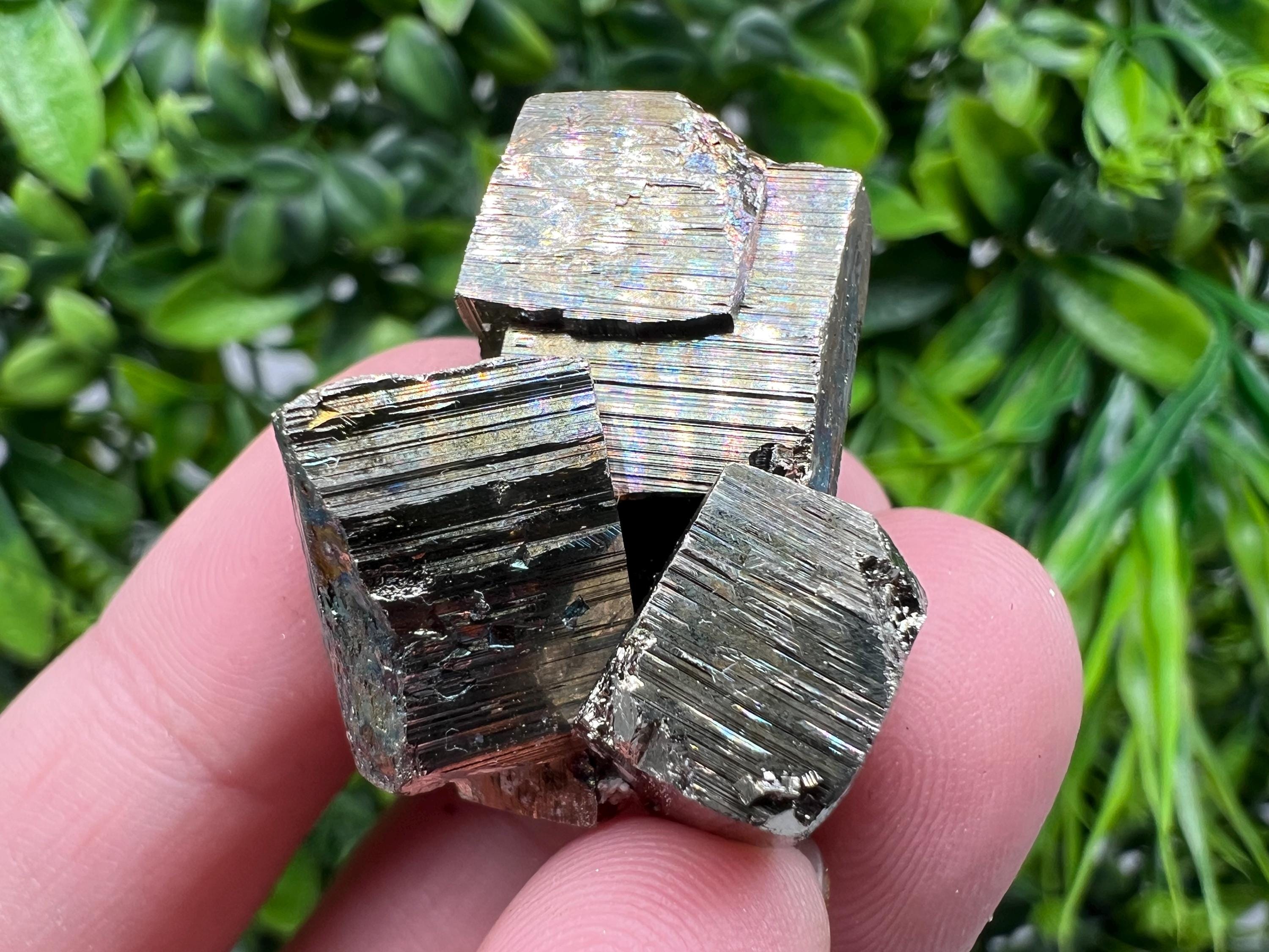 Rainbow Pyrite with Calcite, Natural Minerals Souvenir, Borieva Bulgaria