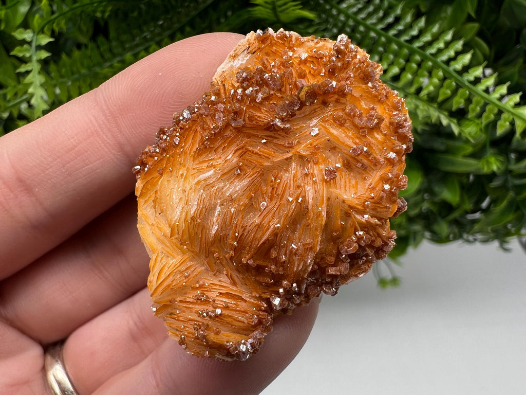 Red Vanadinite Crystal on Barite Matrix, Morocco Mineral Specimen