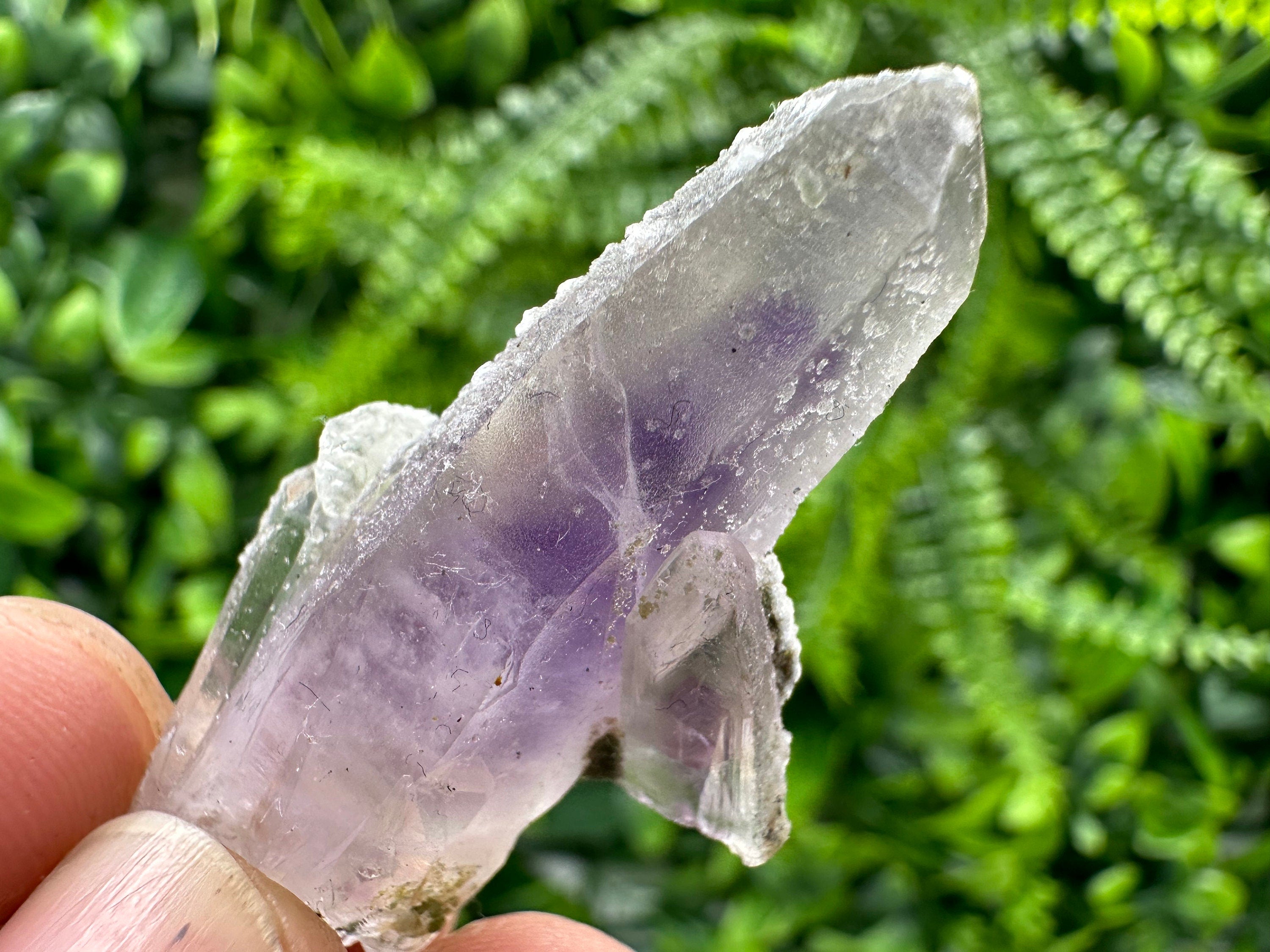 Amethyst Phantom Quartz with Chalcedony and Chlorite - Bulgaria Crystal