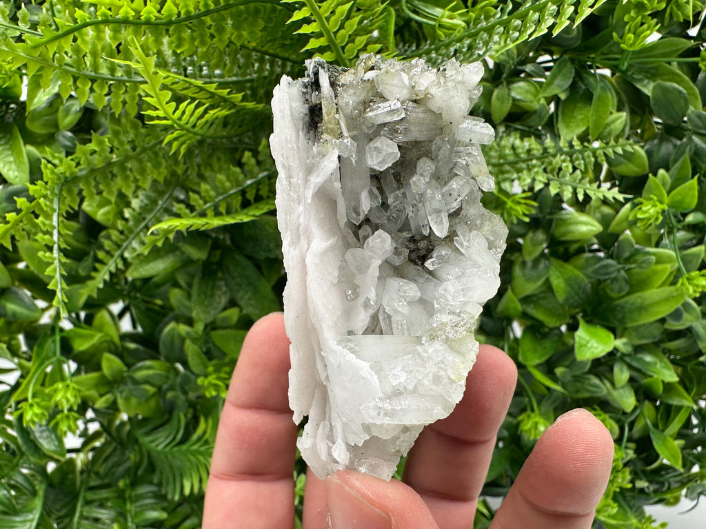 Quartz on Chlorite Matrix with Calcite, Bulgarian Mineral Specimen