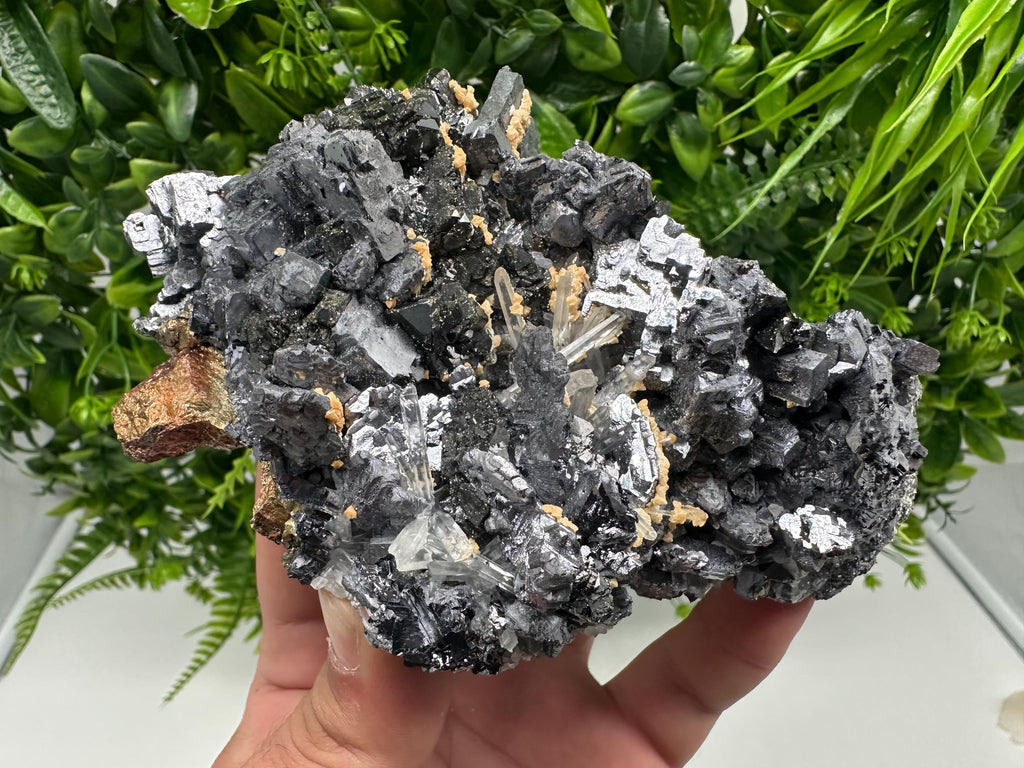 Amazing Galena spinel law on Quartz whit Siderite,from Krushev dol mine,Bulgaria,natural,collection mineral specimen,home decor crystal,souv