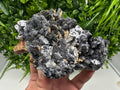 Amazing Galena spinel law on Quartz whit Siderite,from Krushev dol mine,Bulgaria,natural,collection mineral specimen,home decor crystal,souv