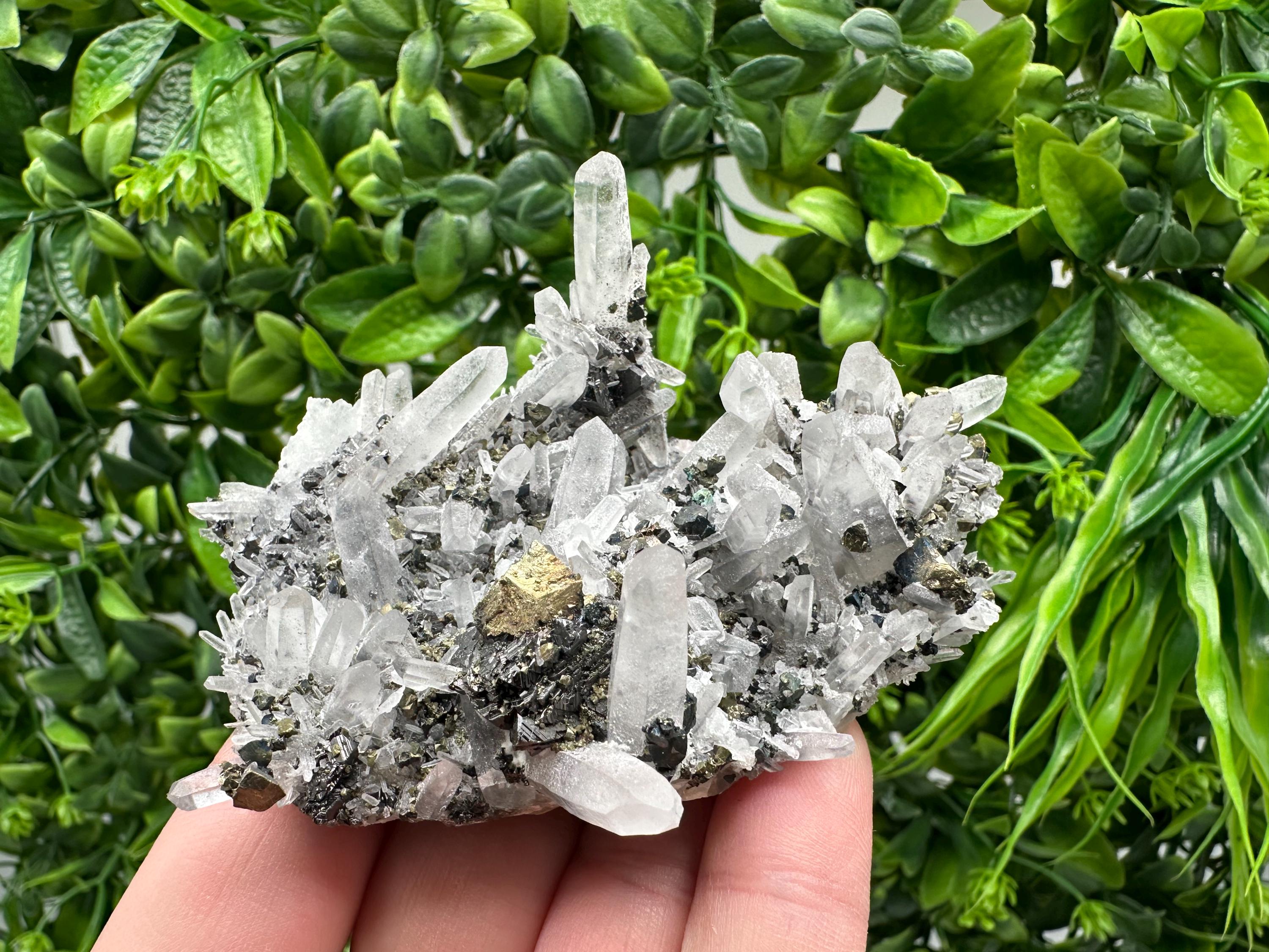 Wonderful Sphalerite Chalcopyrite on  Quartz whit Galena feom 9 th September mine,Bulgaria,natural,collection mineral specimen,gift