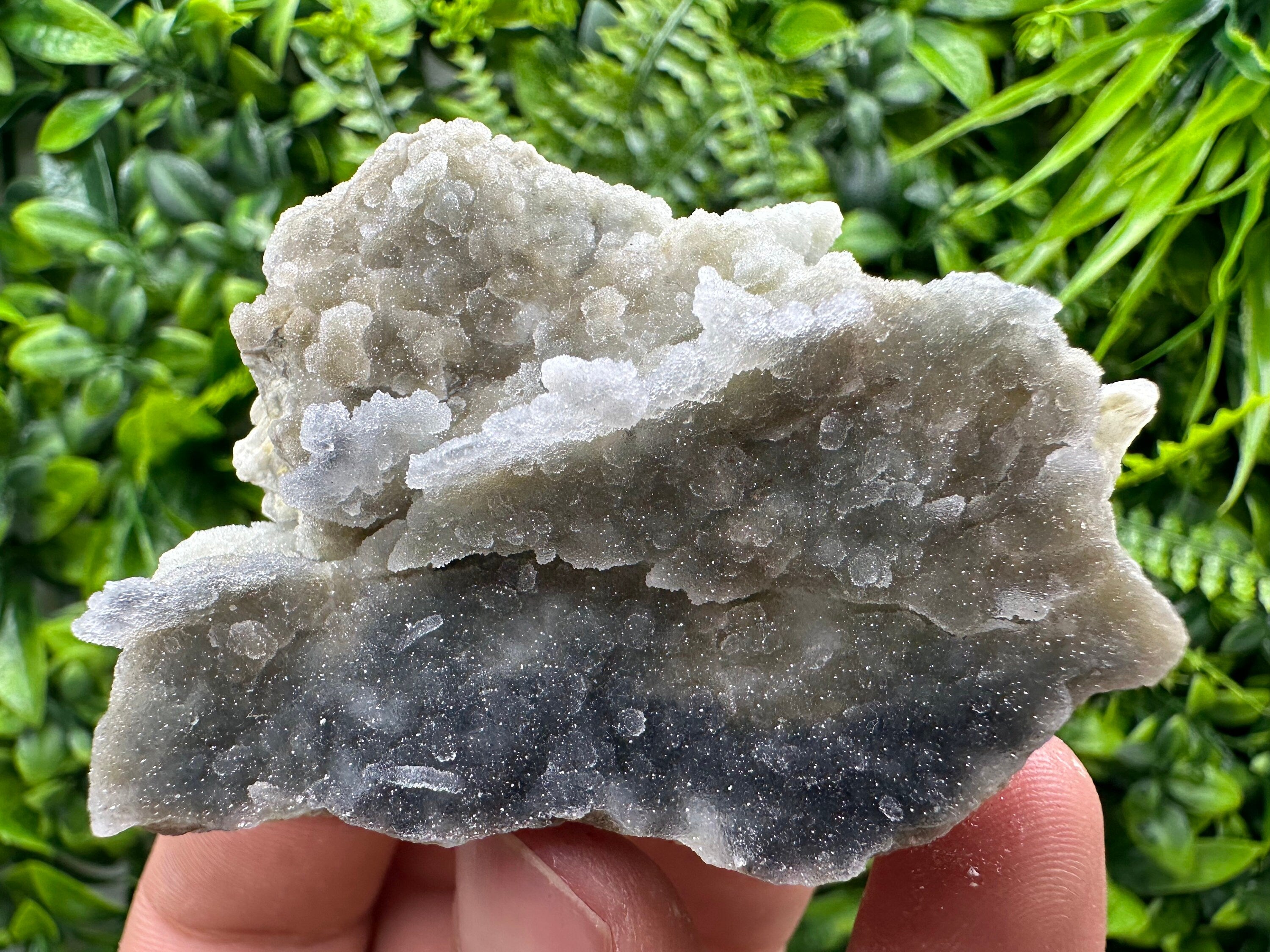 Blue Chalcedony Quartz with Chlorite Inclusions, Bulgaria Crystal Decor