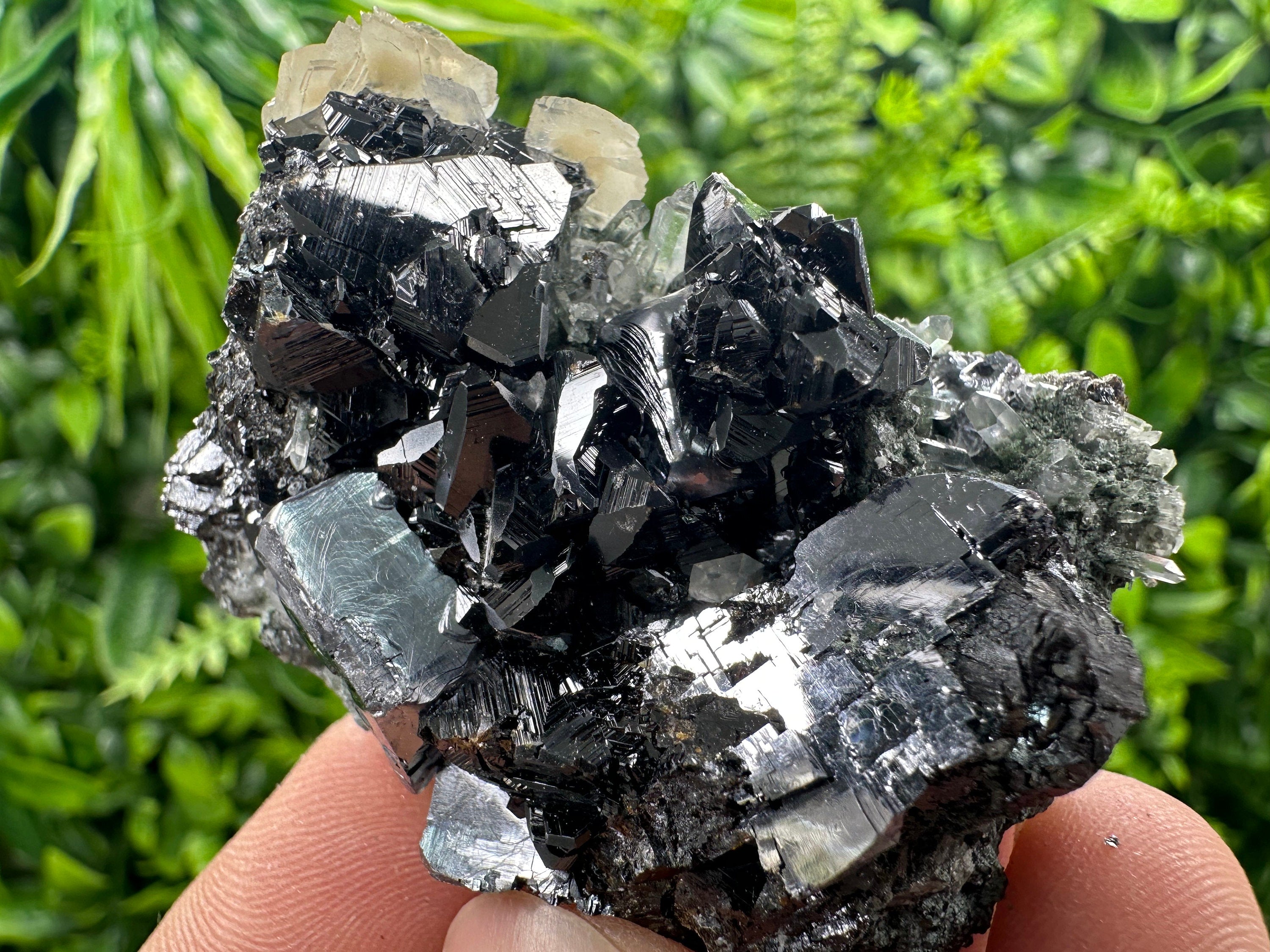 Sphalerite Galena Calcite Cluster, Borieva Mine Mineral Specimen