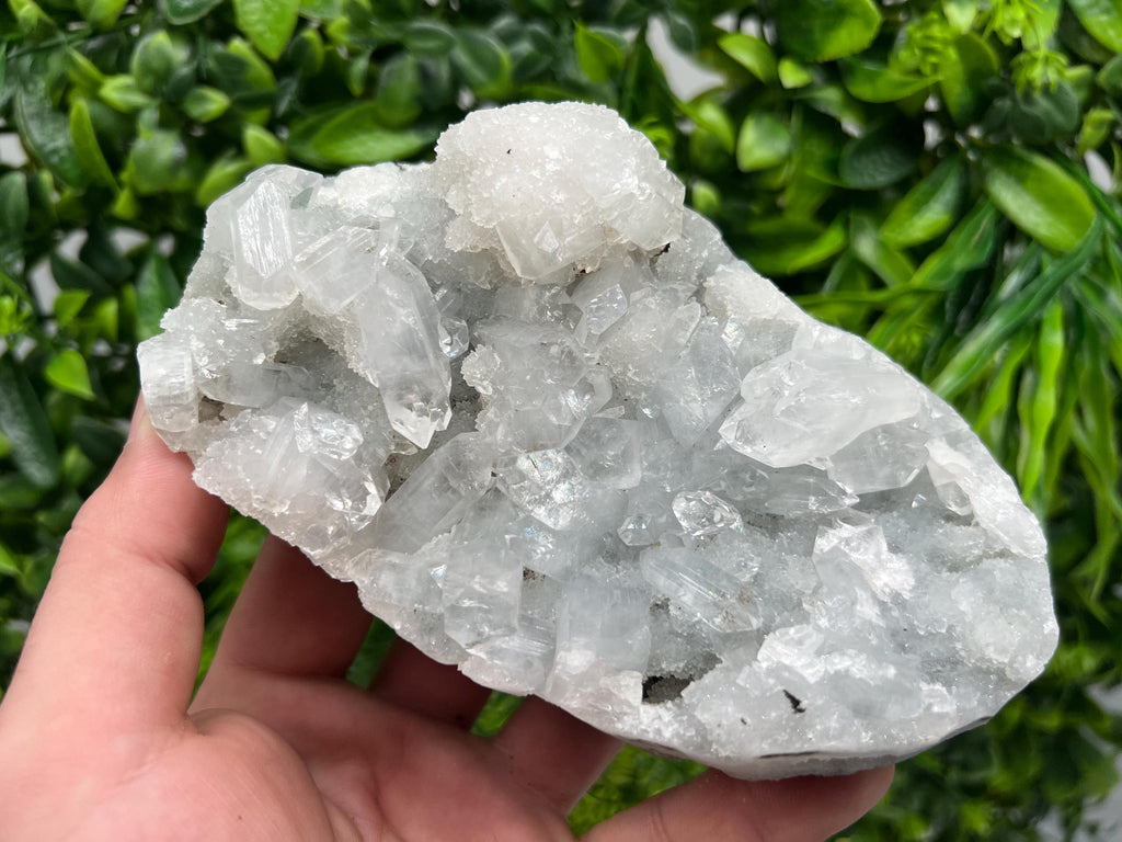 Transparent Apophyllite on Chalcedony, India Mineral Specimen