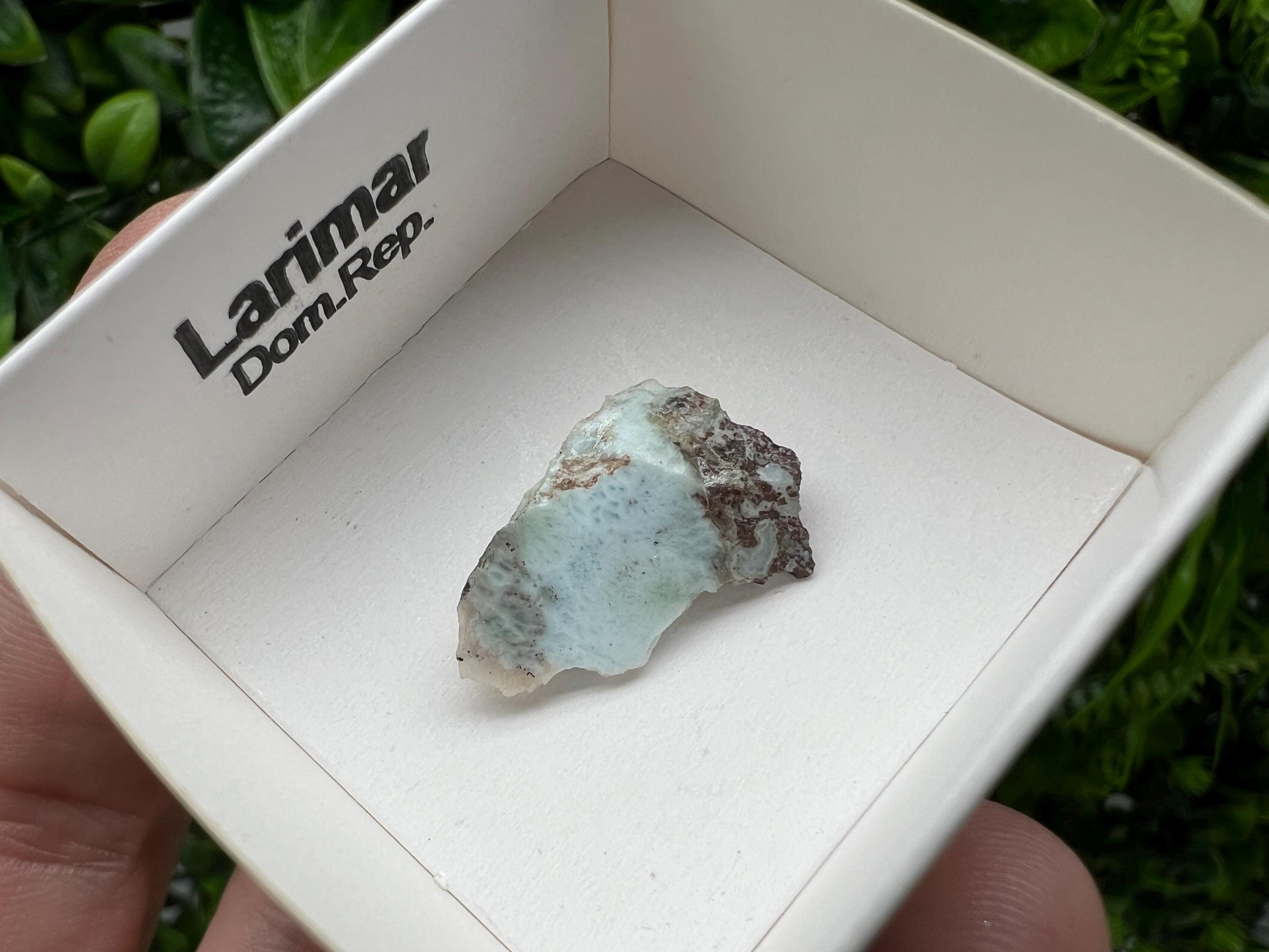 Rare Raw Larimar Specimen: Dominican Republic Crystal (25/15mm)